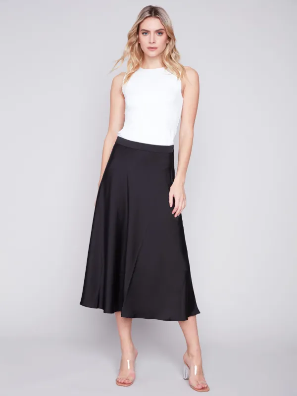 Long Satin Skirt - Black sold by Charlie B