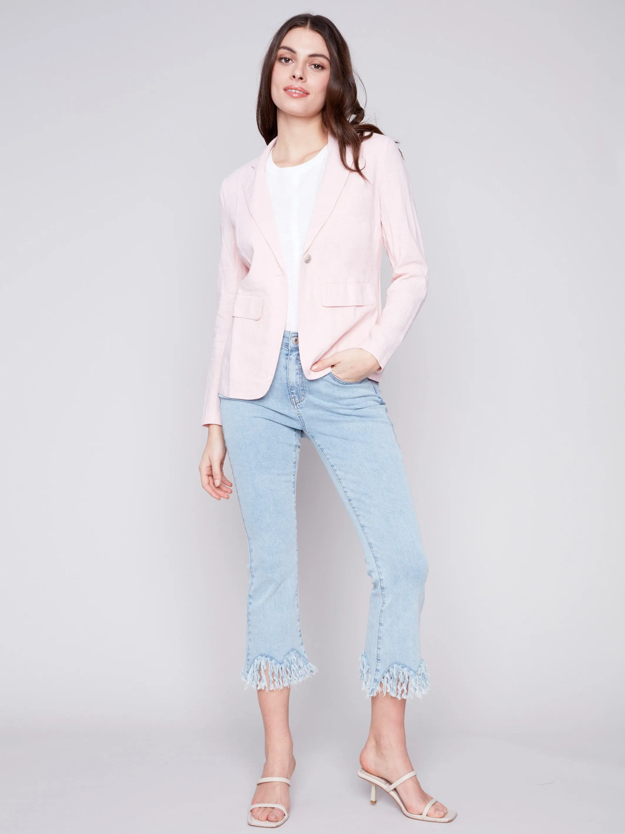 Light Linen Blend Blazer - Lotus sold by Charlie B product image thumbnail 2