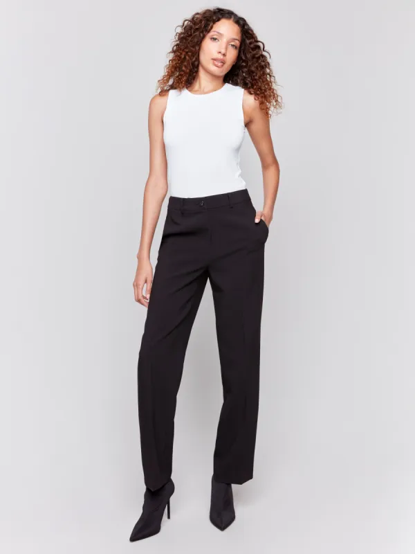 Straight Leg Pants - Black sold by Charlie B