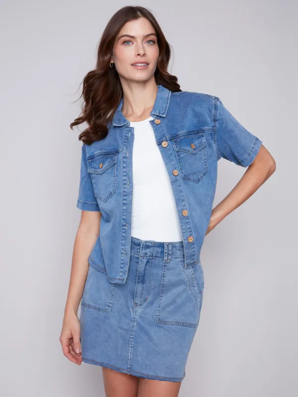 Canvas Cargo Jacket - Chambray sold by Charlie B