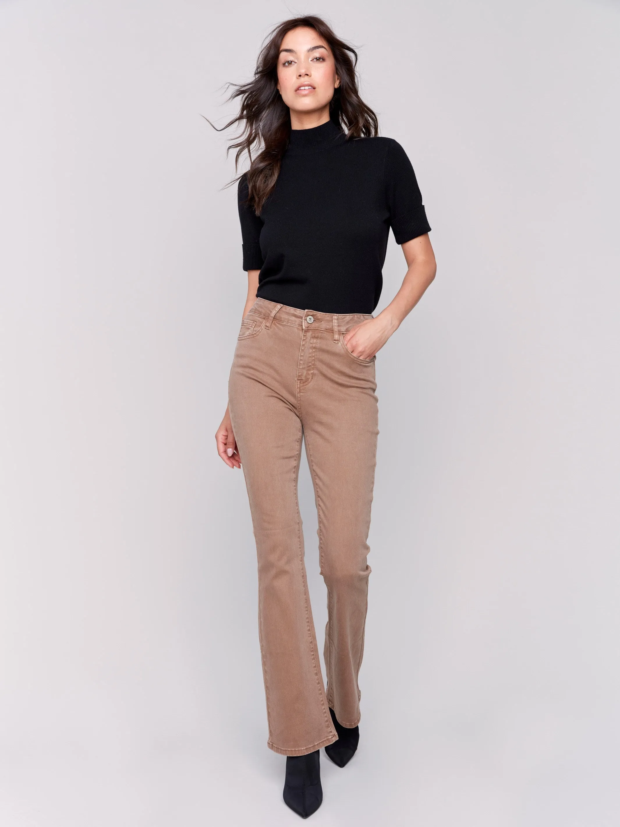 Bootcut Twill Pants - Truffle sold by Charlie B product image thumbnail 5