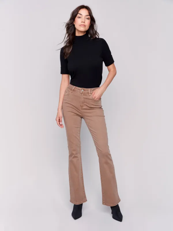 Bootcut Twill Pants - Truffle sold by Charlie B
