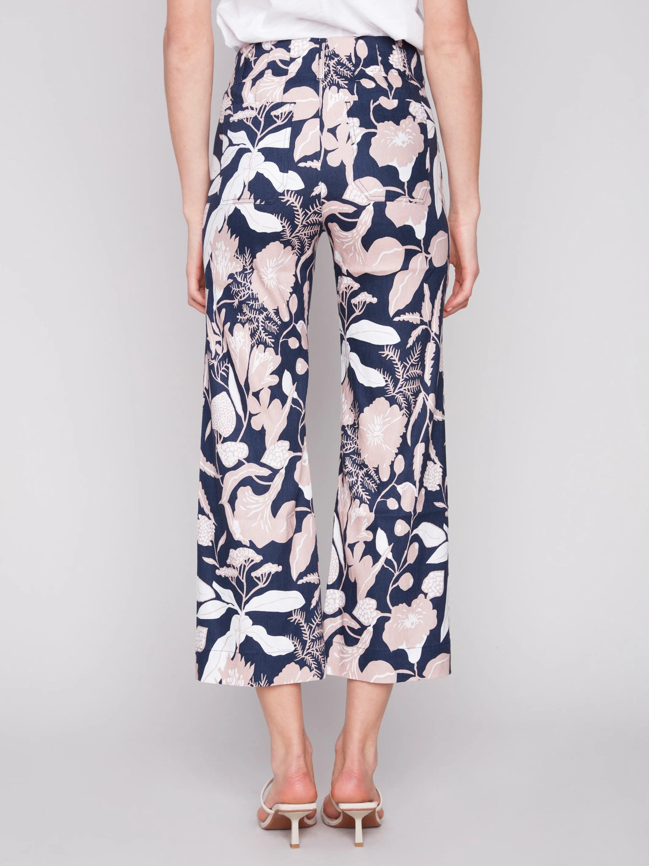 Printed Cropped Linen Blend Pants - Flourish sold by Charlie B product image thumbnail 3