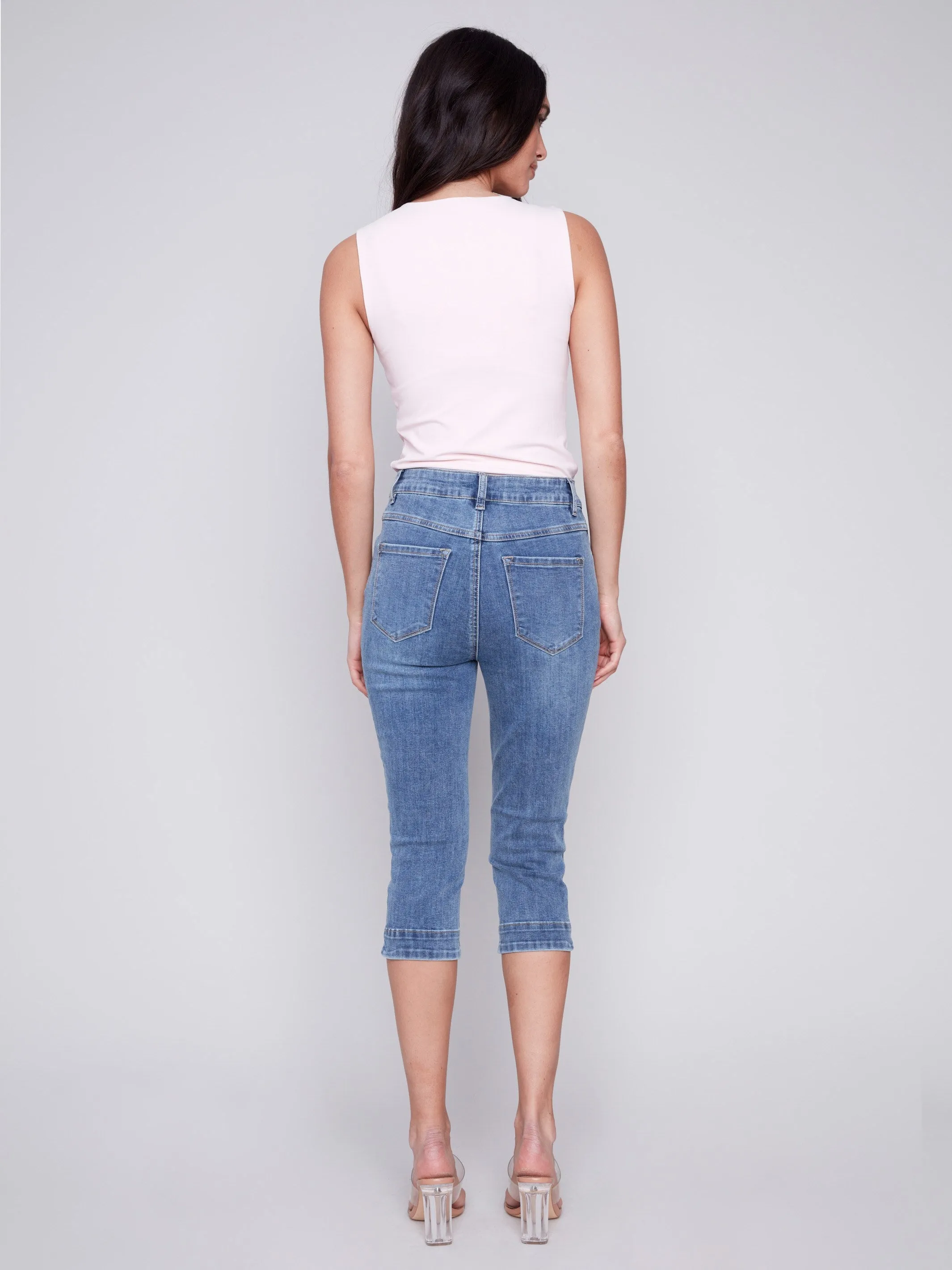 Knee High Capri Jeans - Medium Blue sold by Charlie B product image thumbnail 5