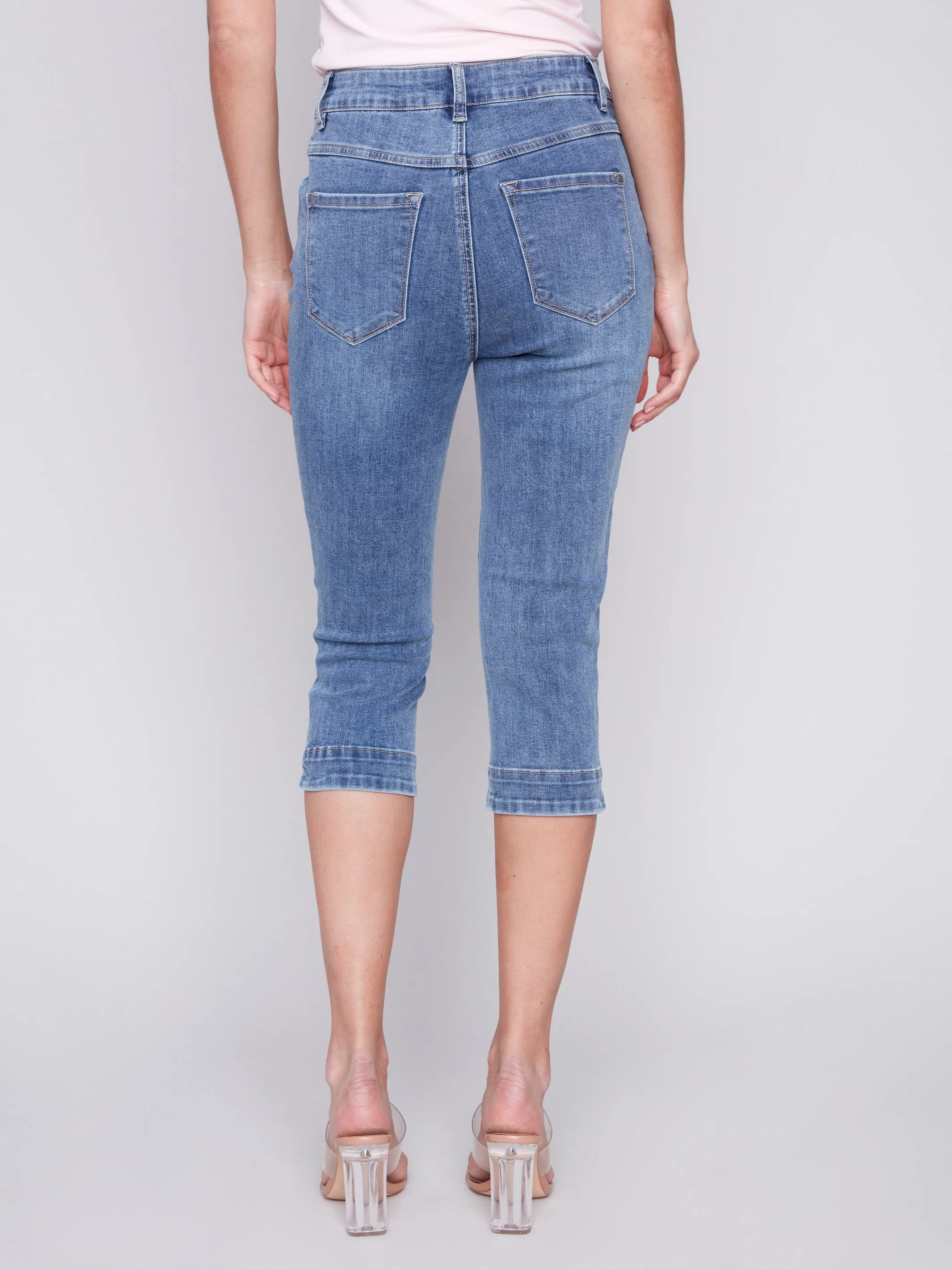 Knee High Capri Jeans - Medium Blue sold by Charlie B product image thumbnail 3