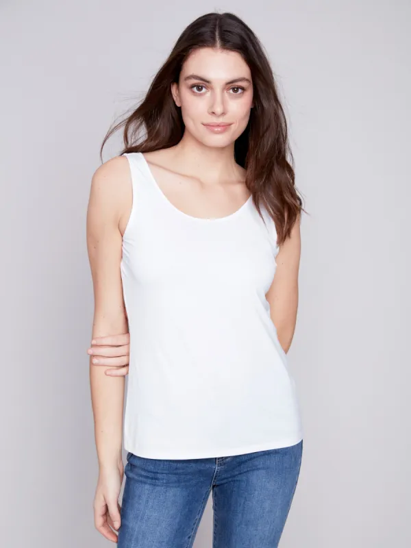 Reversible Bamboo Cami - White sold by Charlie B