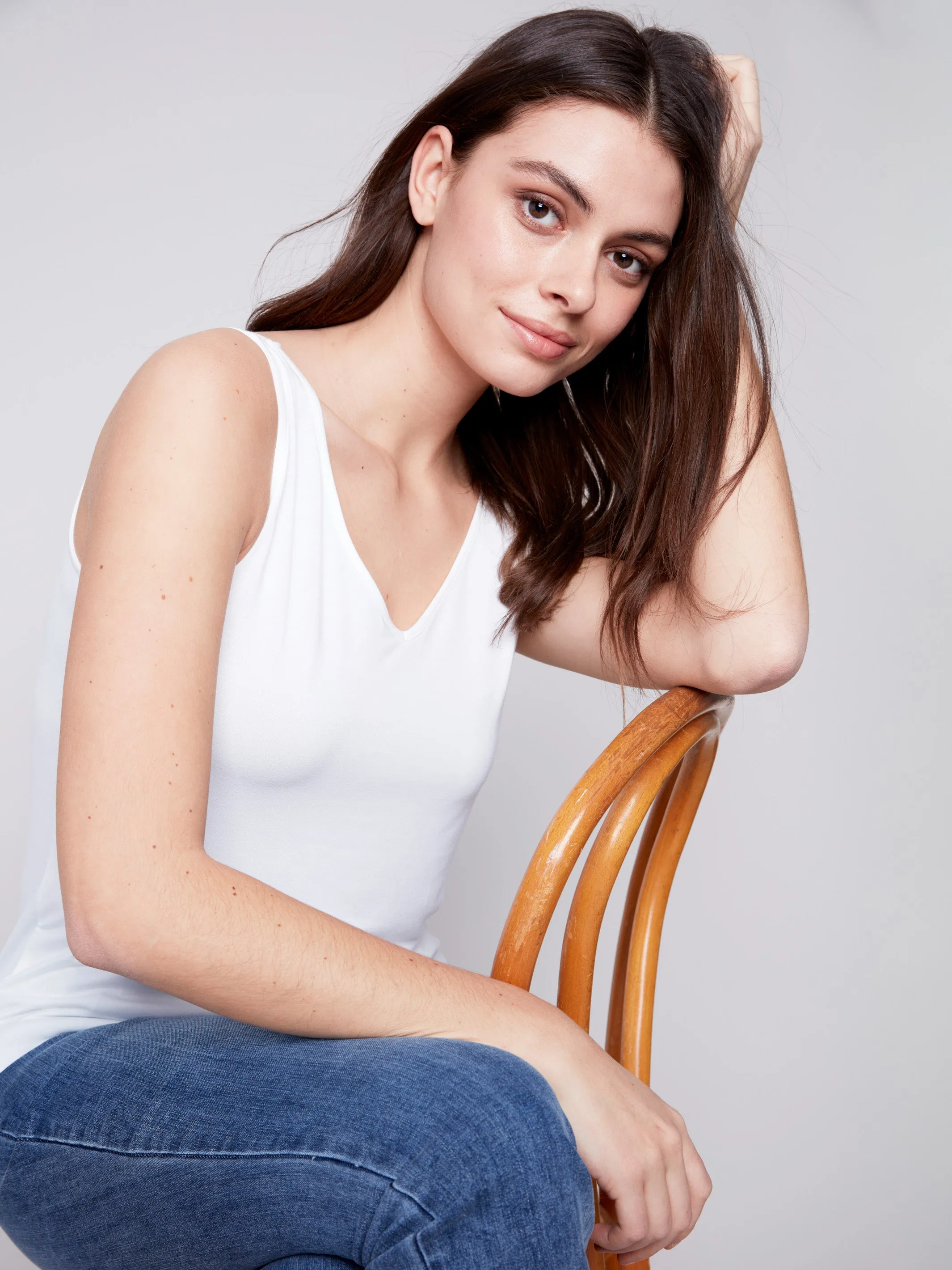 Reversible Bamboo Cami - White sold by Charlie B product image thumbnail 4