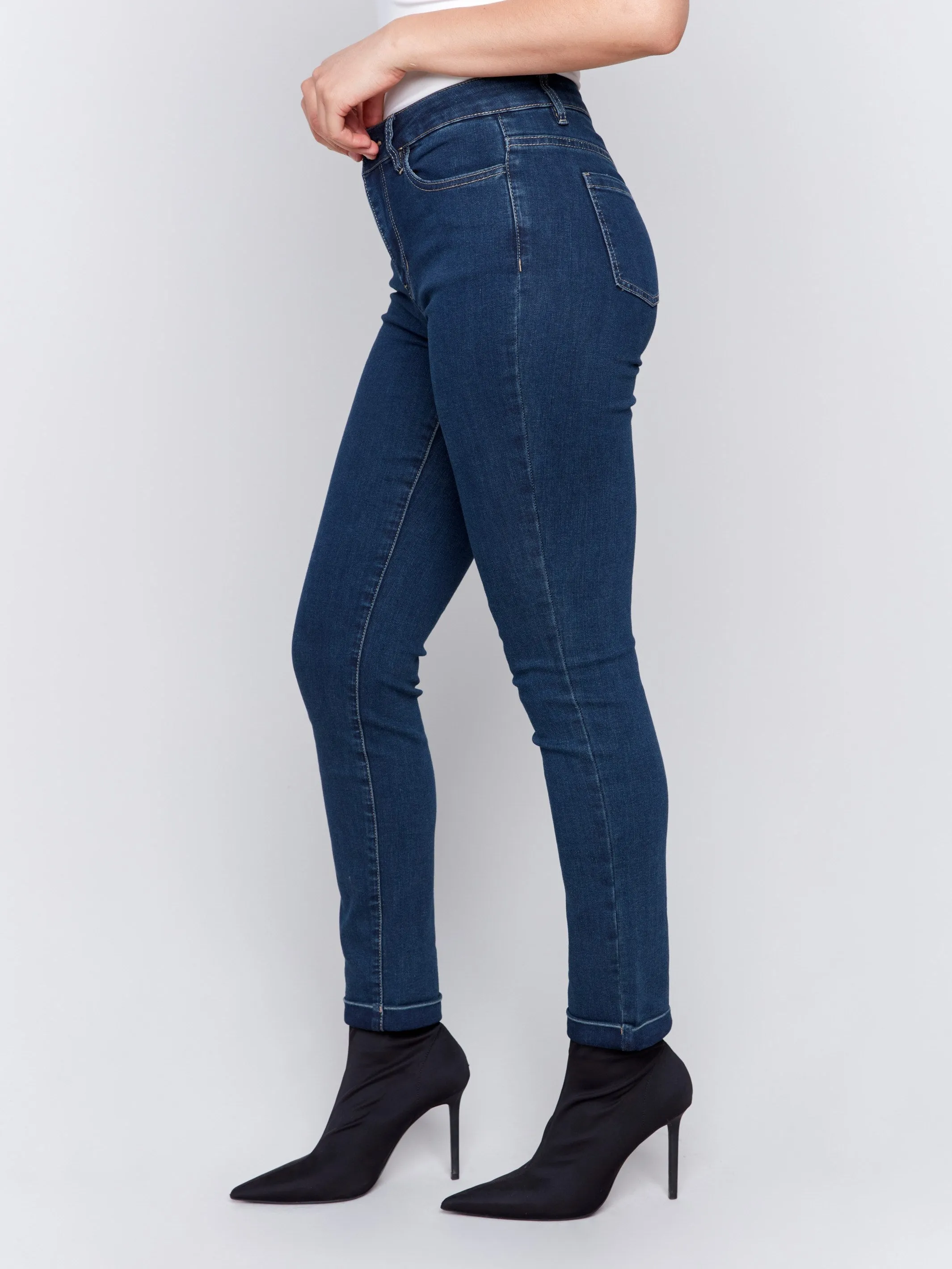 Cuffed Hem Jeans - Dark Blue sold by Charlie B product image thumbnail 3