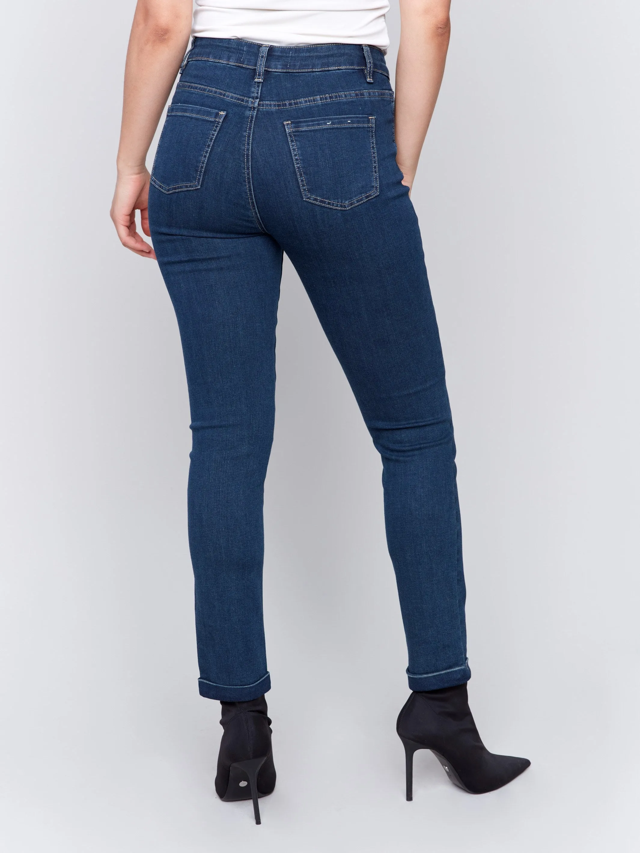 Cuffed Hem Jeans - Dark Blue sold by Charlie B product image thumbnail 4