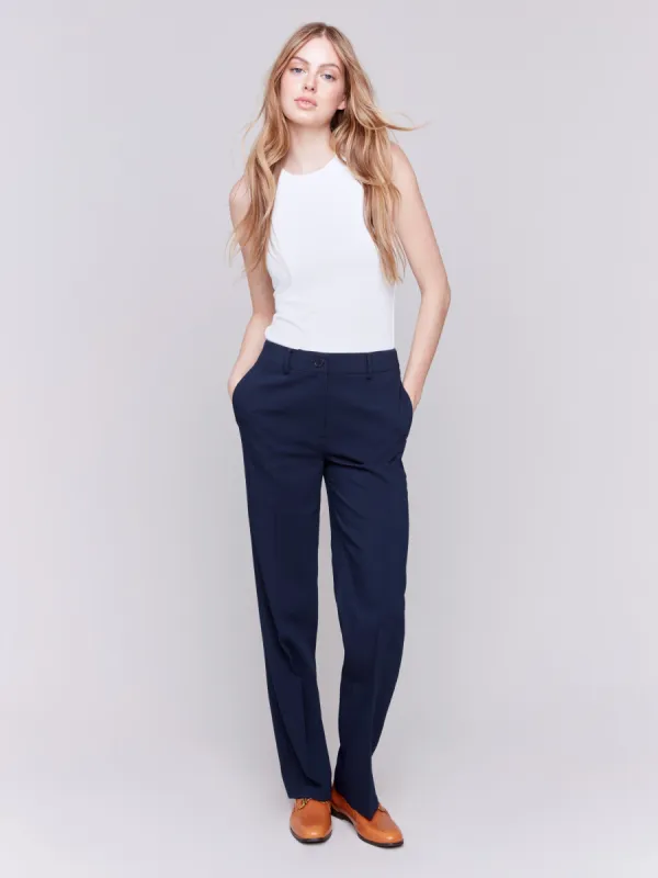 Straight Leg Pants - Navy sold by Charlie B