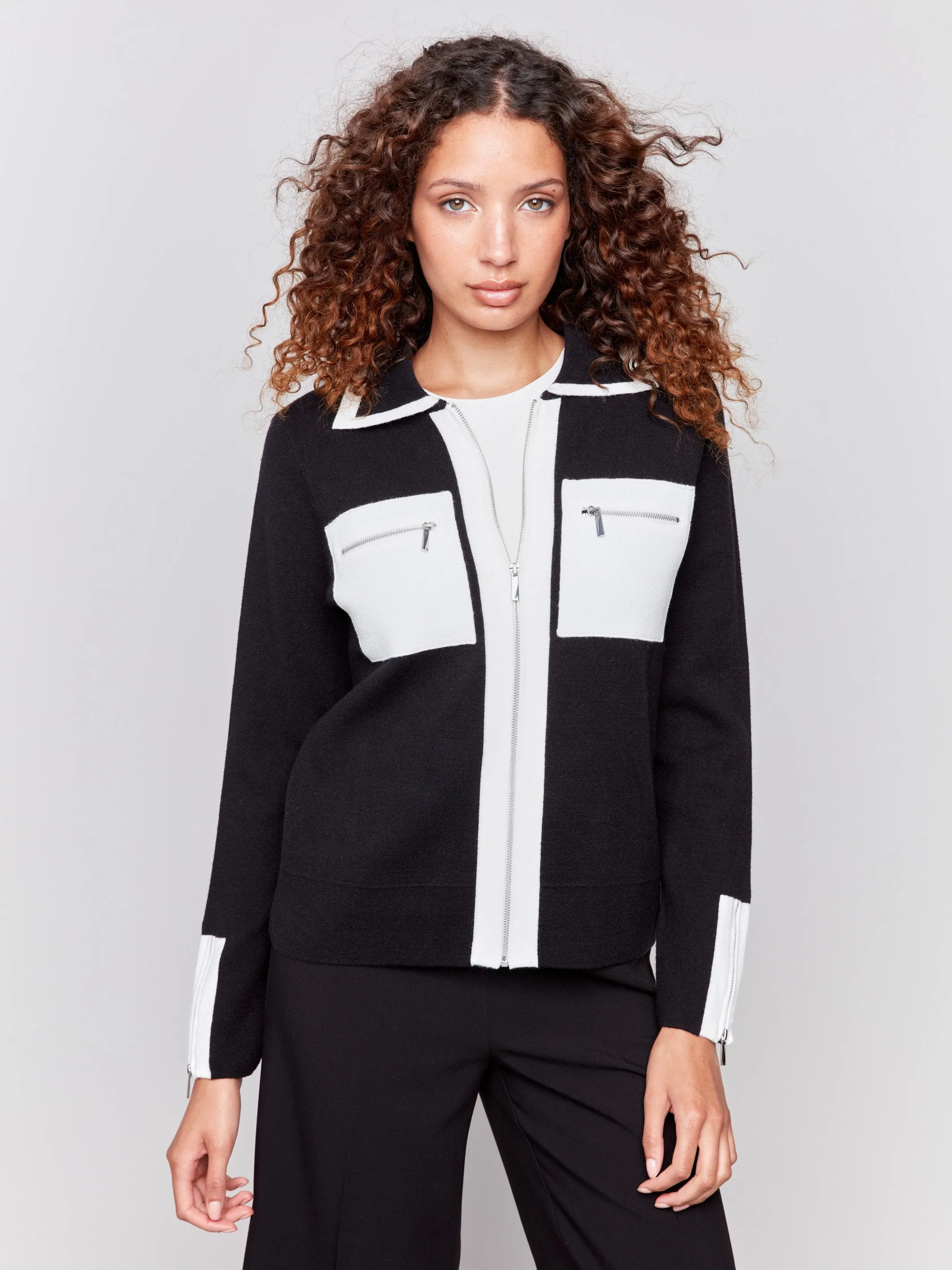 Short Gutsy Knit Jacket - Black sold by Charlie B