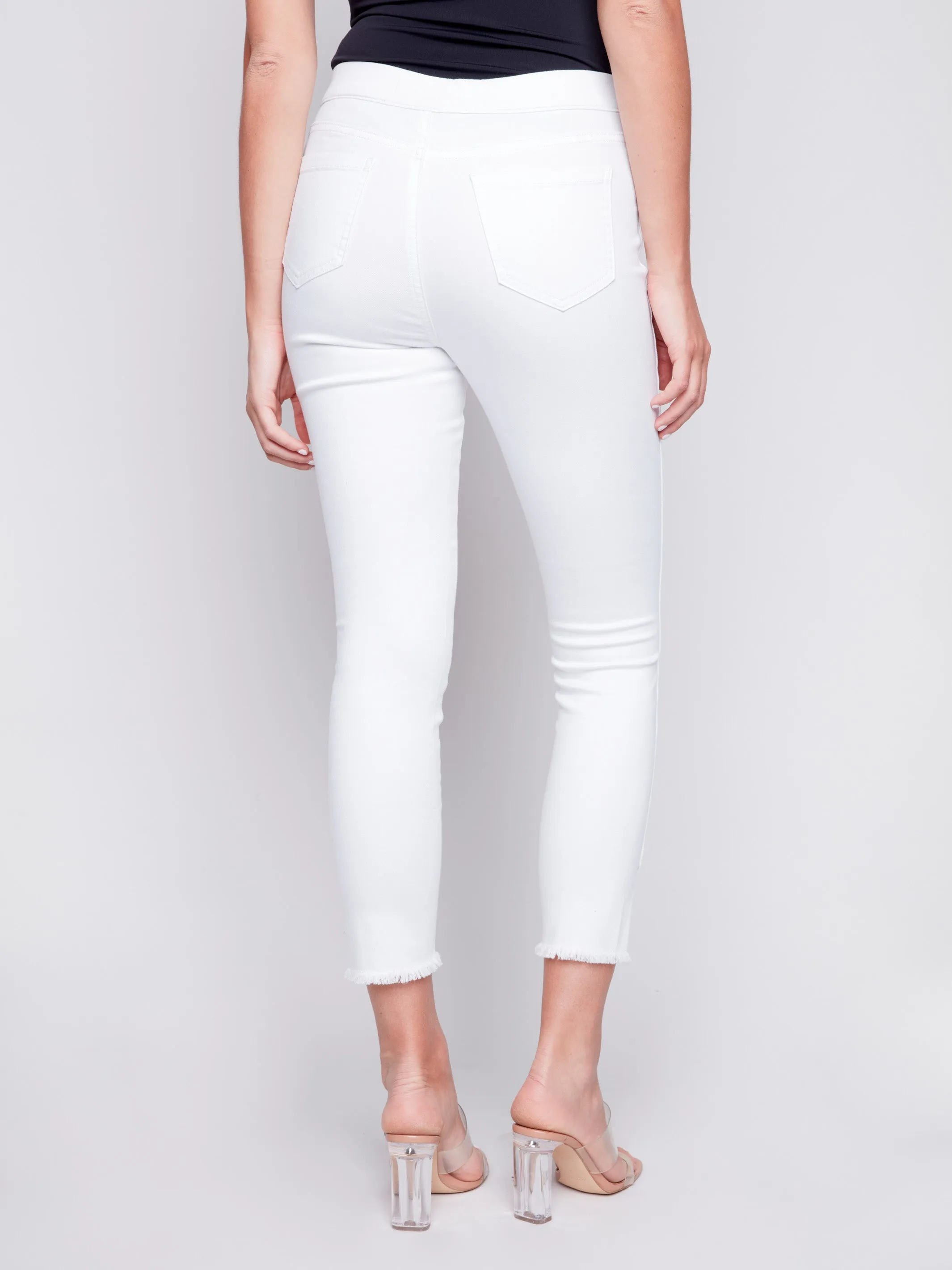 Pull-On Twill Pants with Split Hem - White sold by Charlie B product image thumbnail 5
