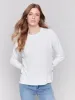 Sweater with Side Buttons - Cream sold by Charlie B