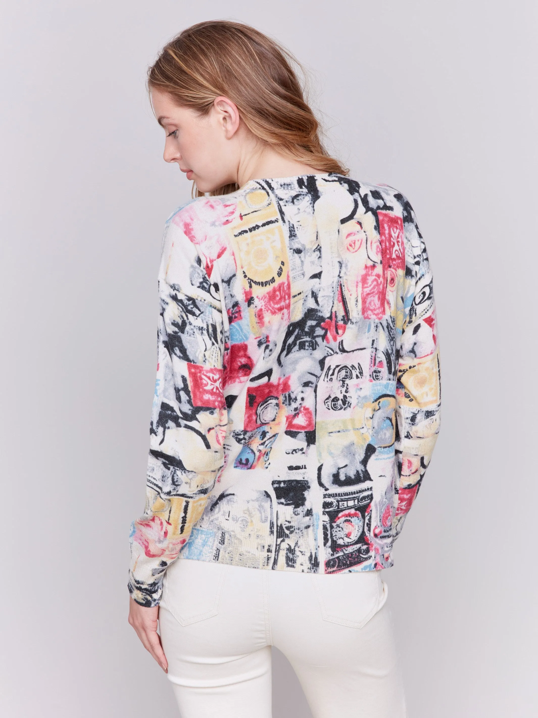 Printed Sweater with Side Buttons - Cartoon sold by Charlie B product image thumbnail 4