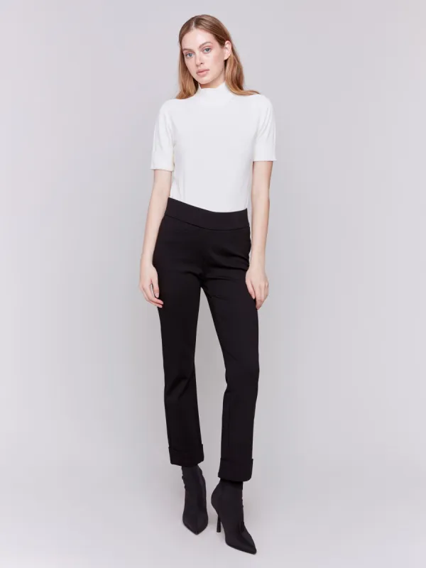 Cuffed Ponte Pants - Black sold by Charlie B