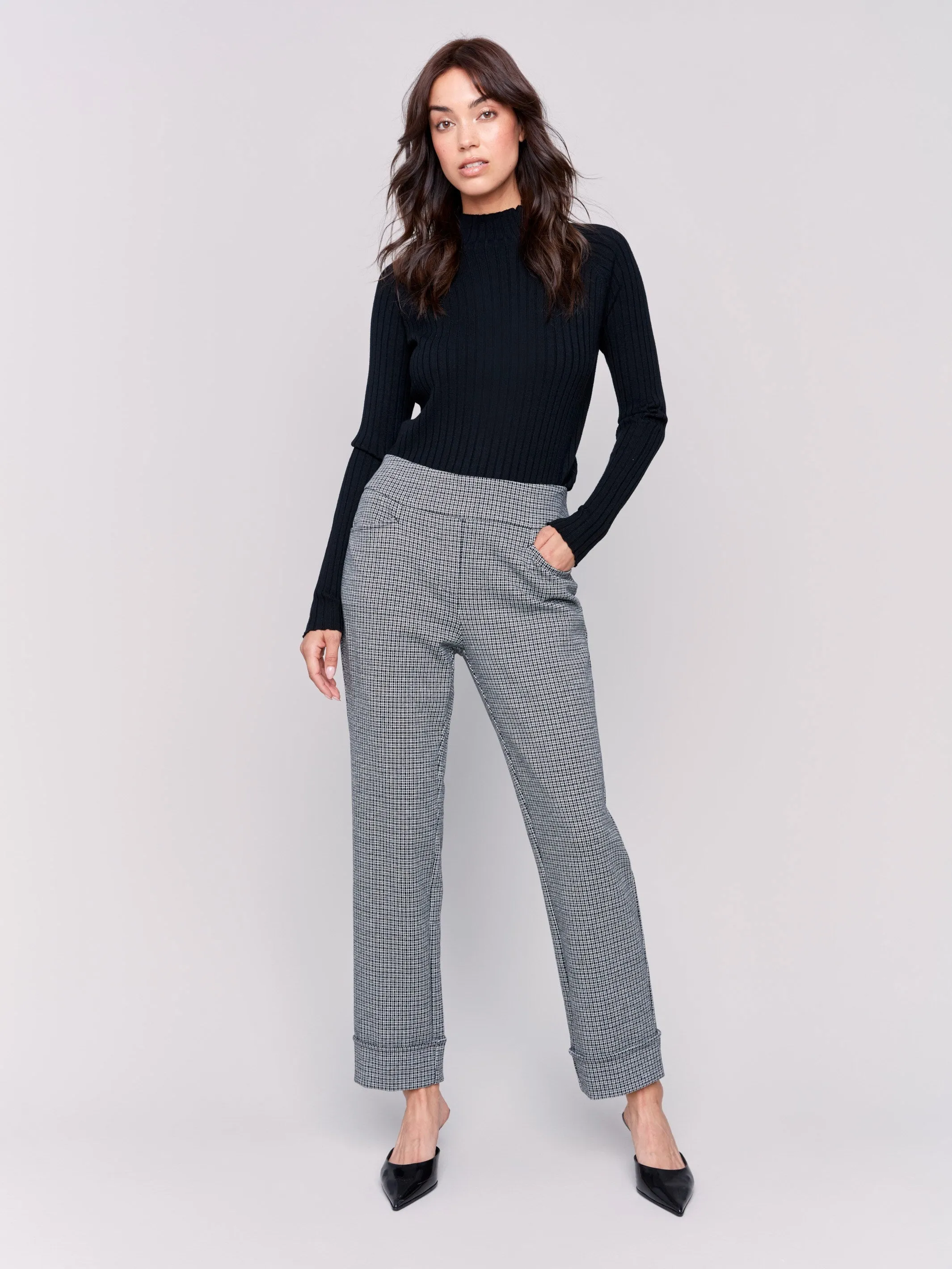 Cuffed Ponte Pants - Tattersall sold by Charlie B product image thumbnail 5