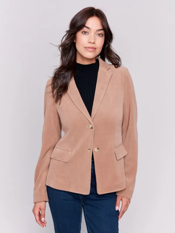 Knit Corduroy Blazer - Truffle sold by Charlie B