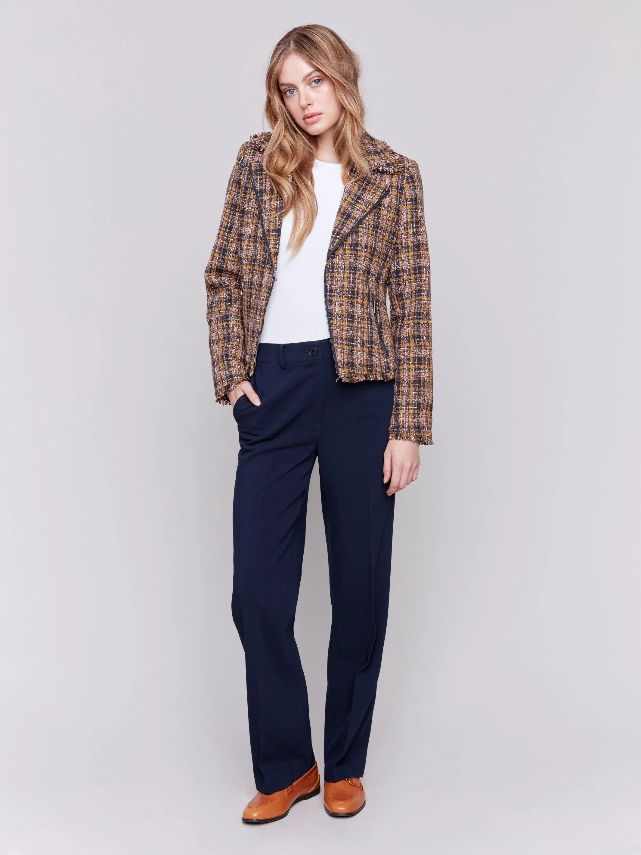 Tweed Perfecto Jacket - Navy sold by Charlie B product image thumbnail 2