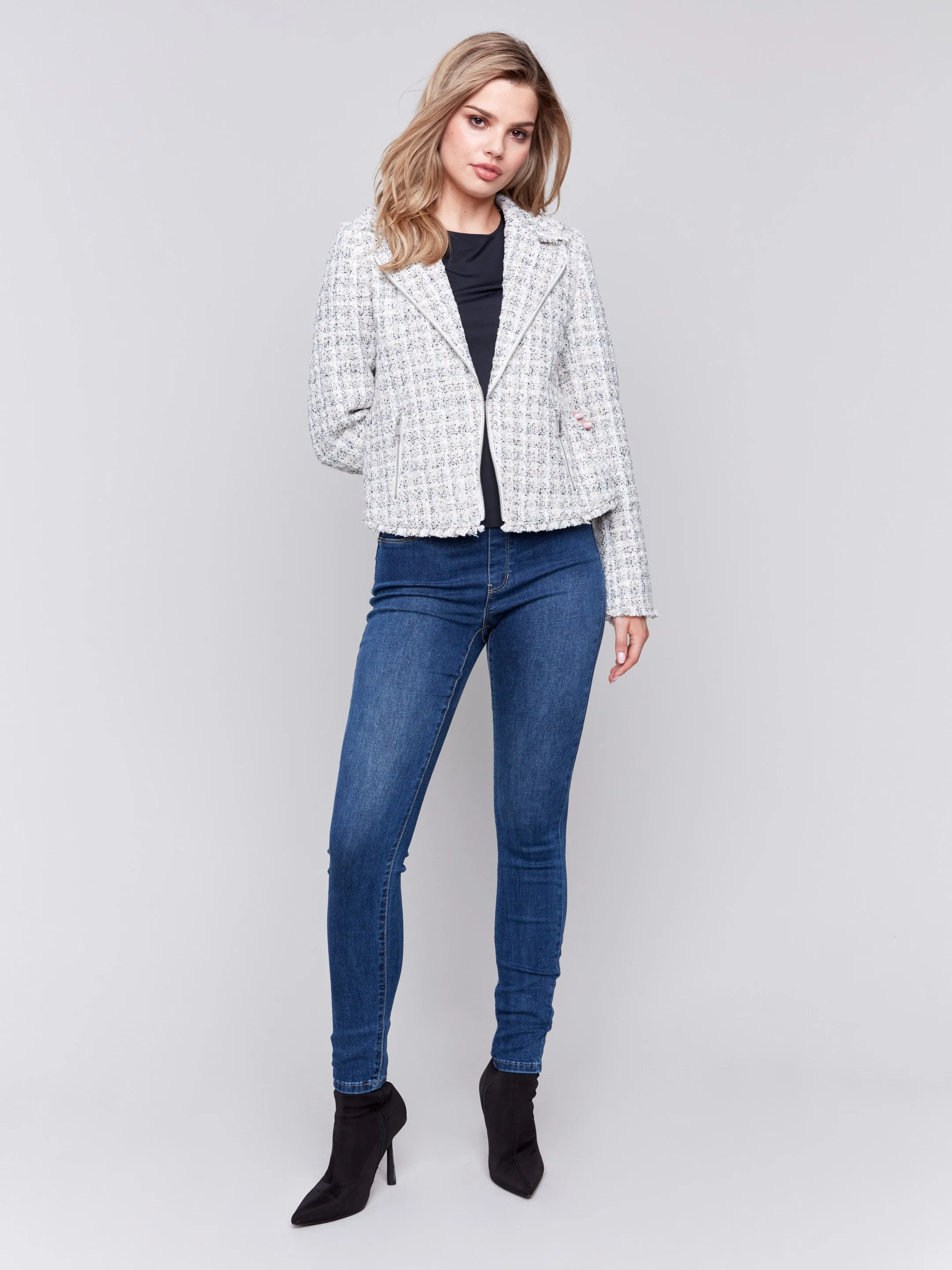Tweed Perfecto Jacket - White sold by Charlie B product image thumbnail 2
