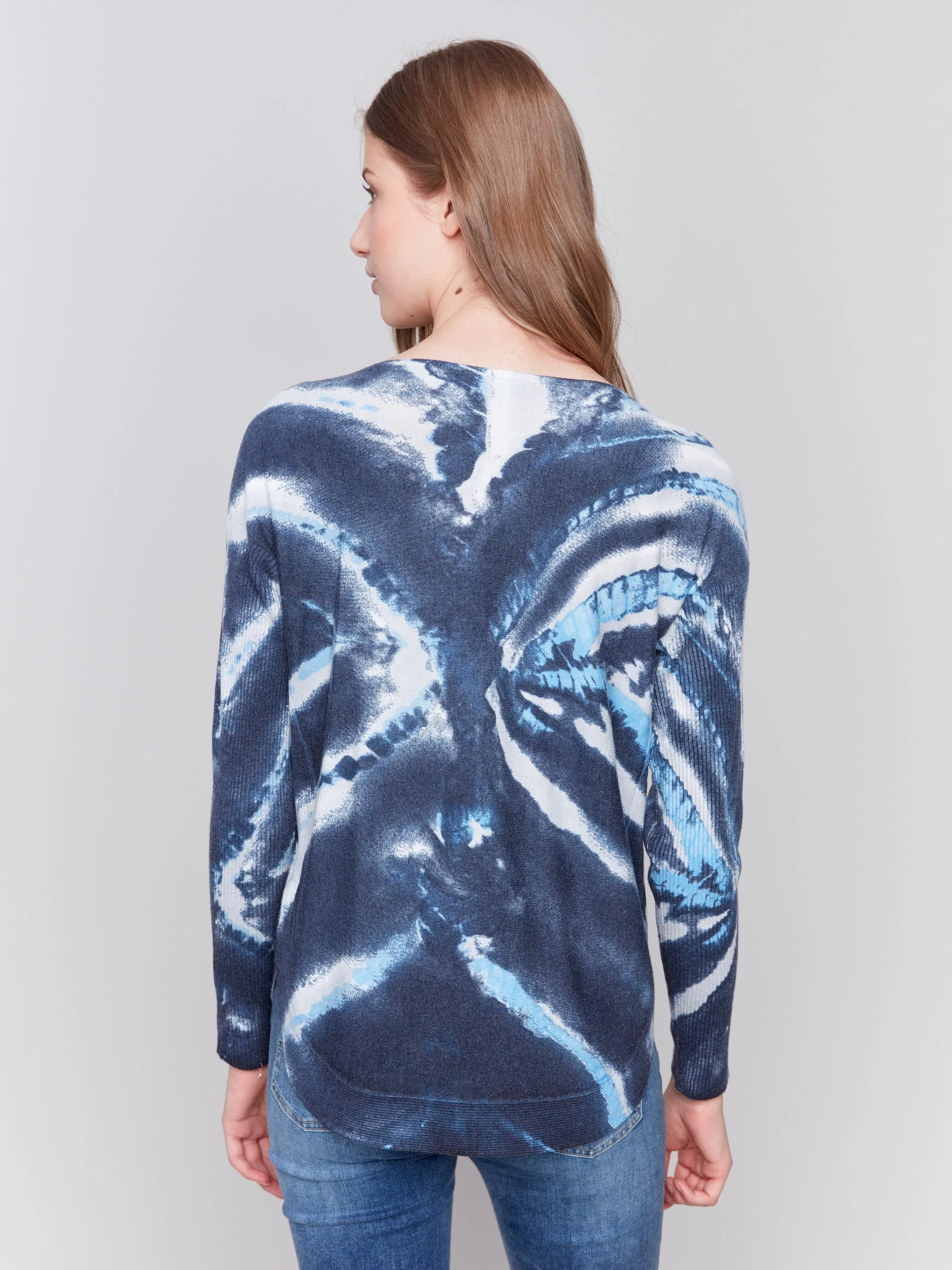 Printed Plush Knit Sweater - Storm sold by Charlie B product image thumbnail 3