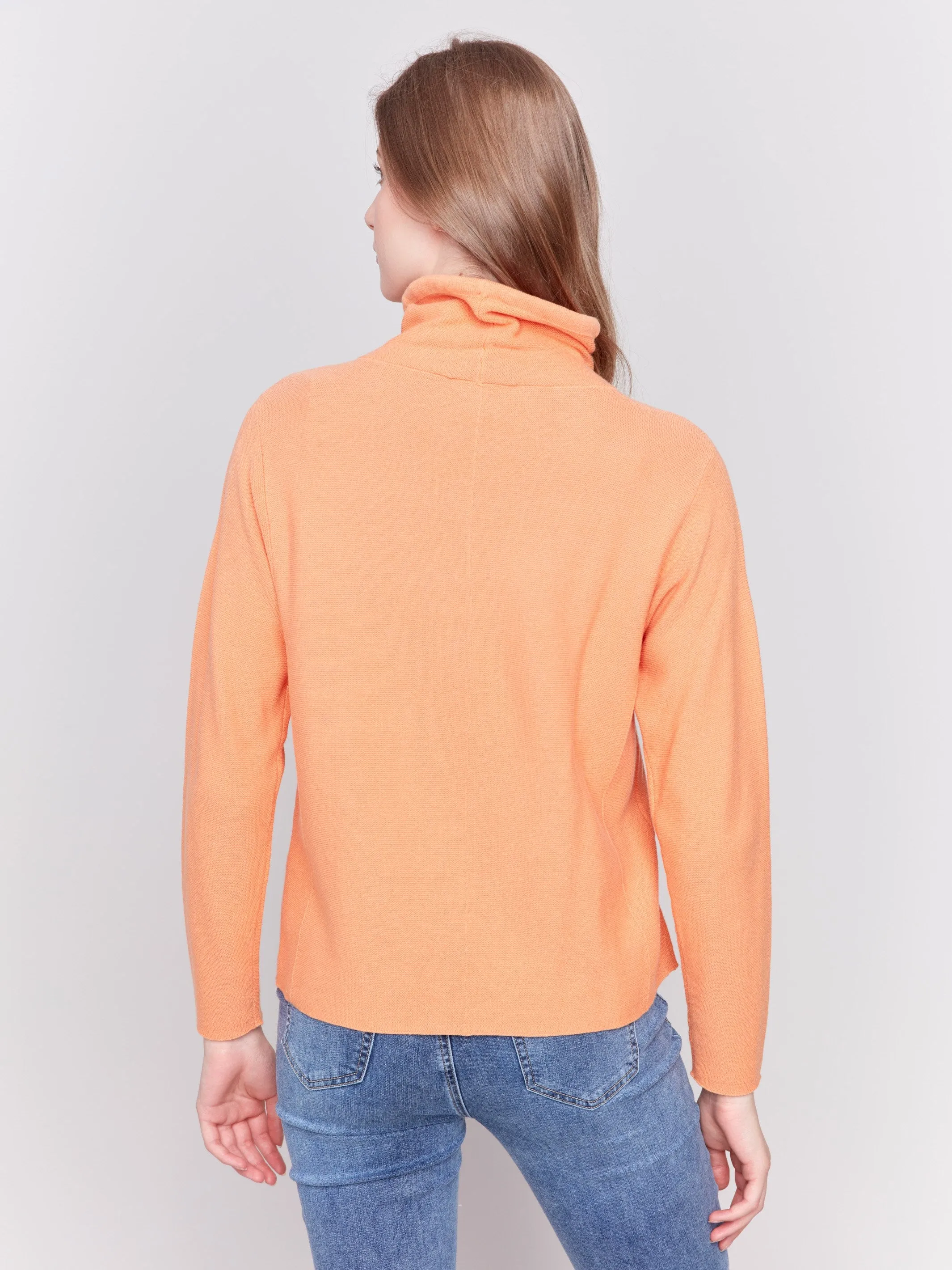 Ottoman Cotton Funnel Neck Sweater - Squash sold by Charlie B product image thumbnail 5