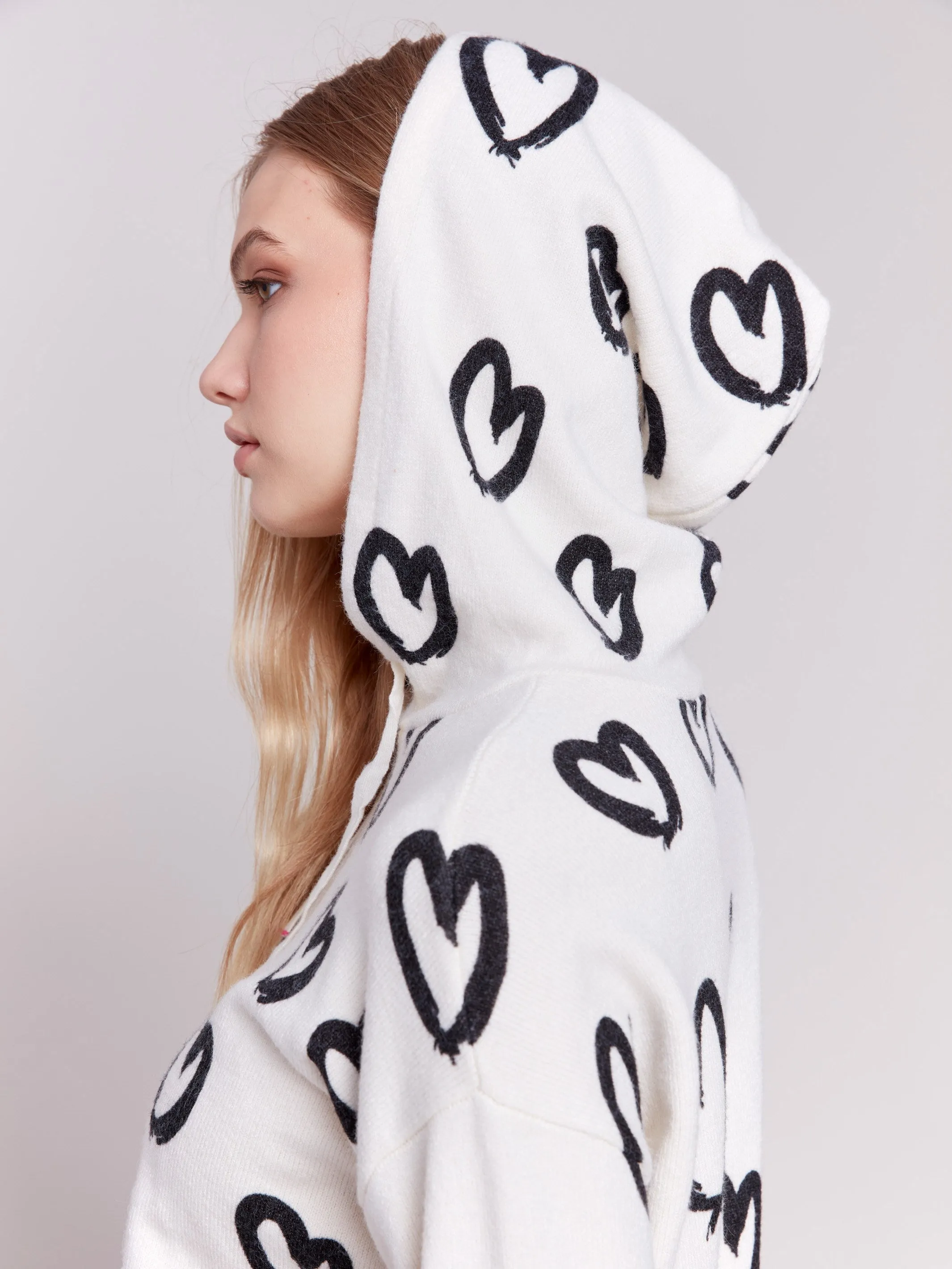 Printed Hoodie Sweater - Hearts sold by Charlie B product image thumbnail 3