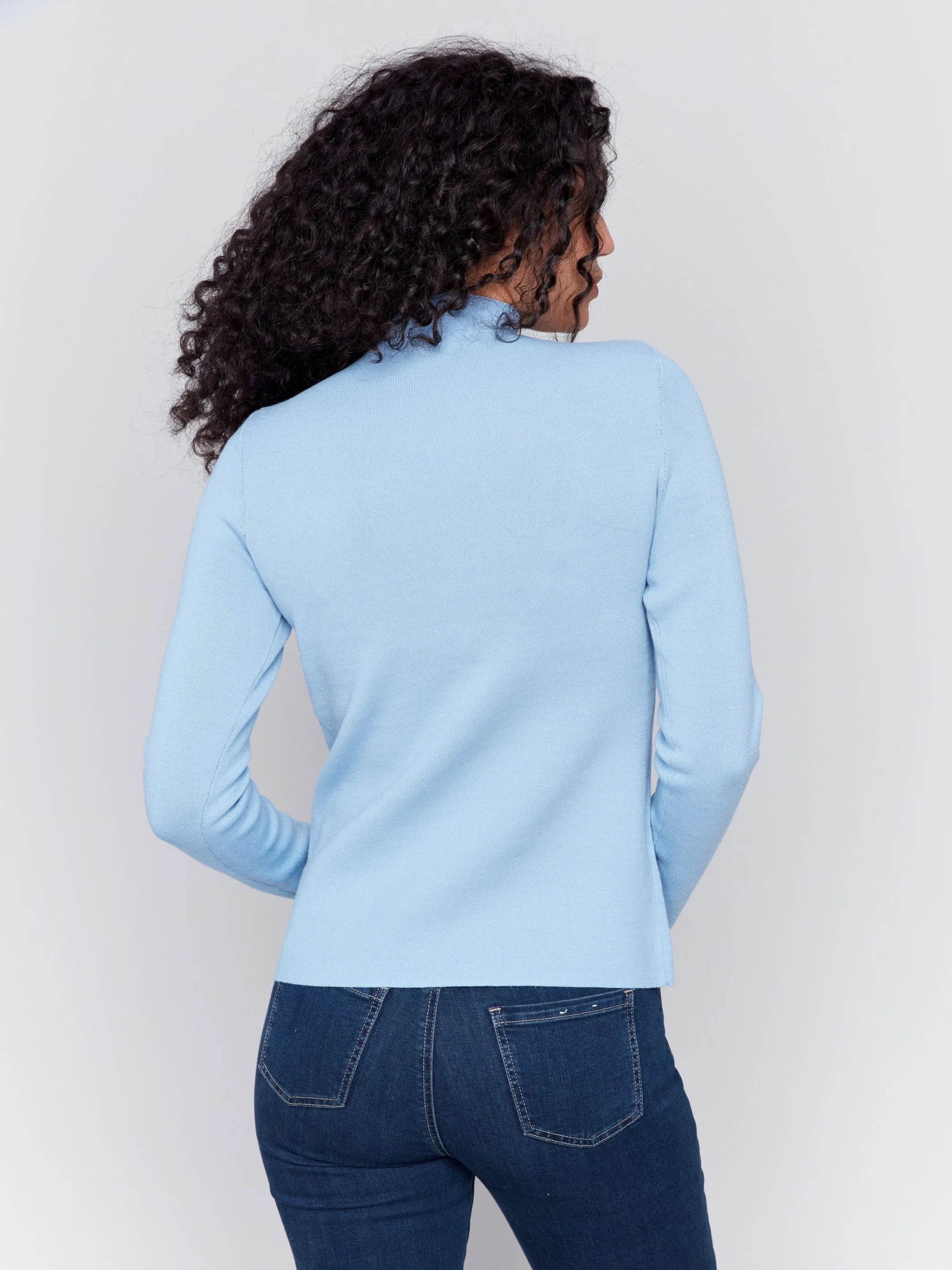 Reversible Jacquard Mock Neck Sweater - Frost sold by Charlie B product image thumbnail 4