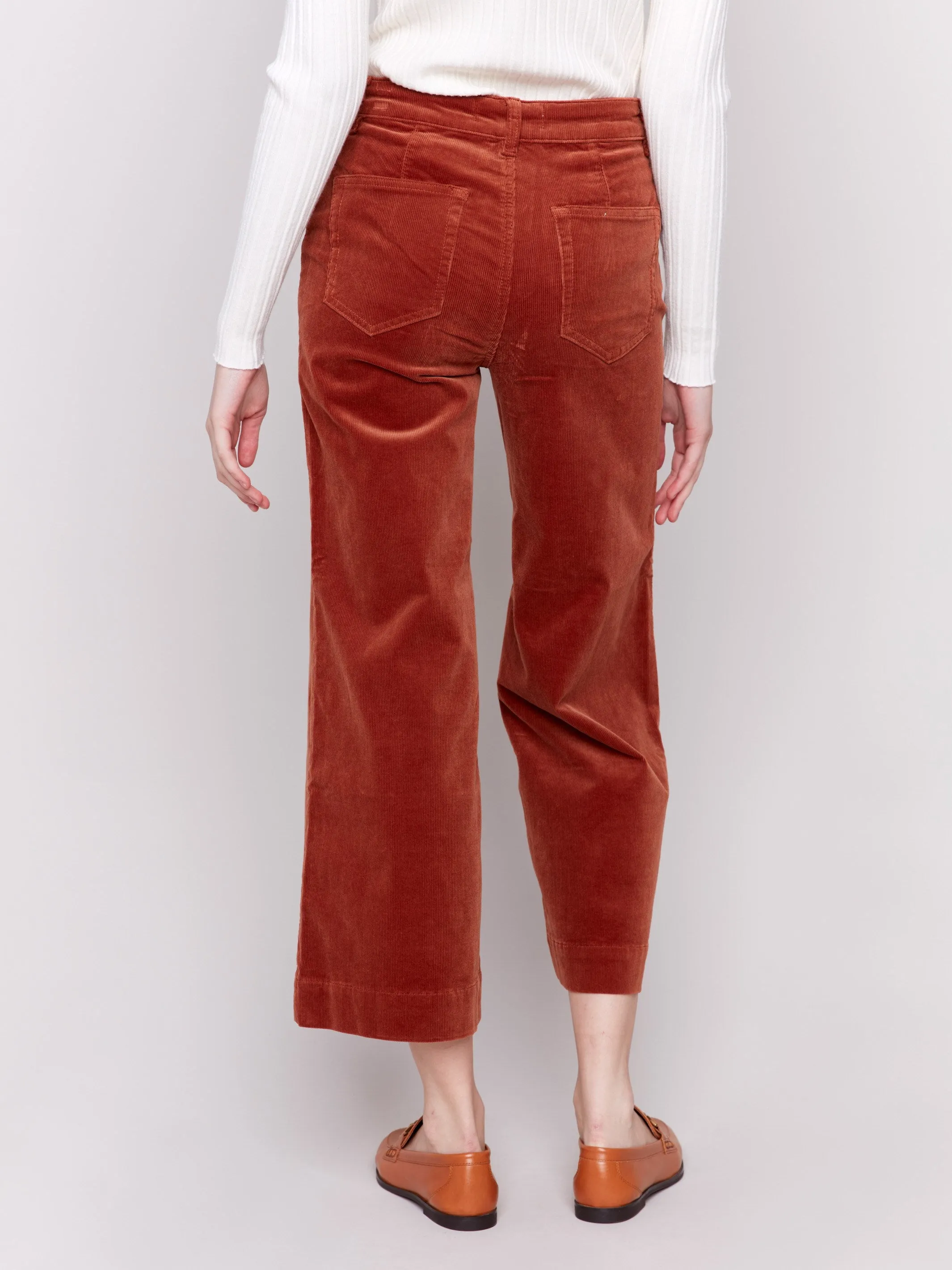 Patch Pocket Corduroy Flare Pants - Terracotta sold by Charlie B product image thumbnail 4