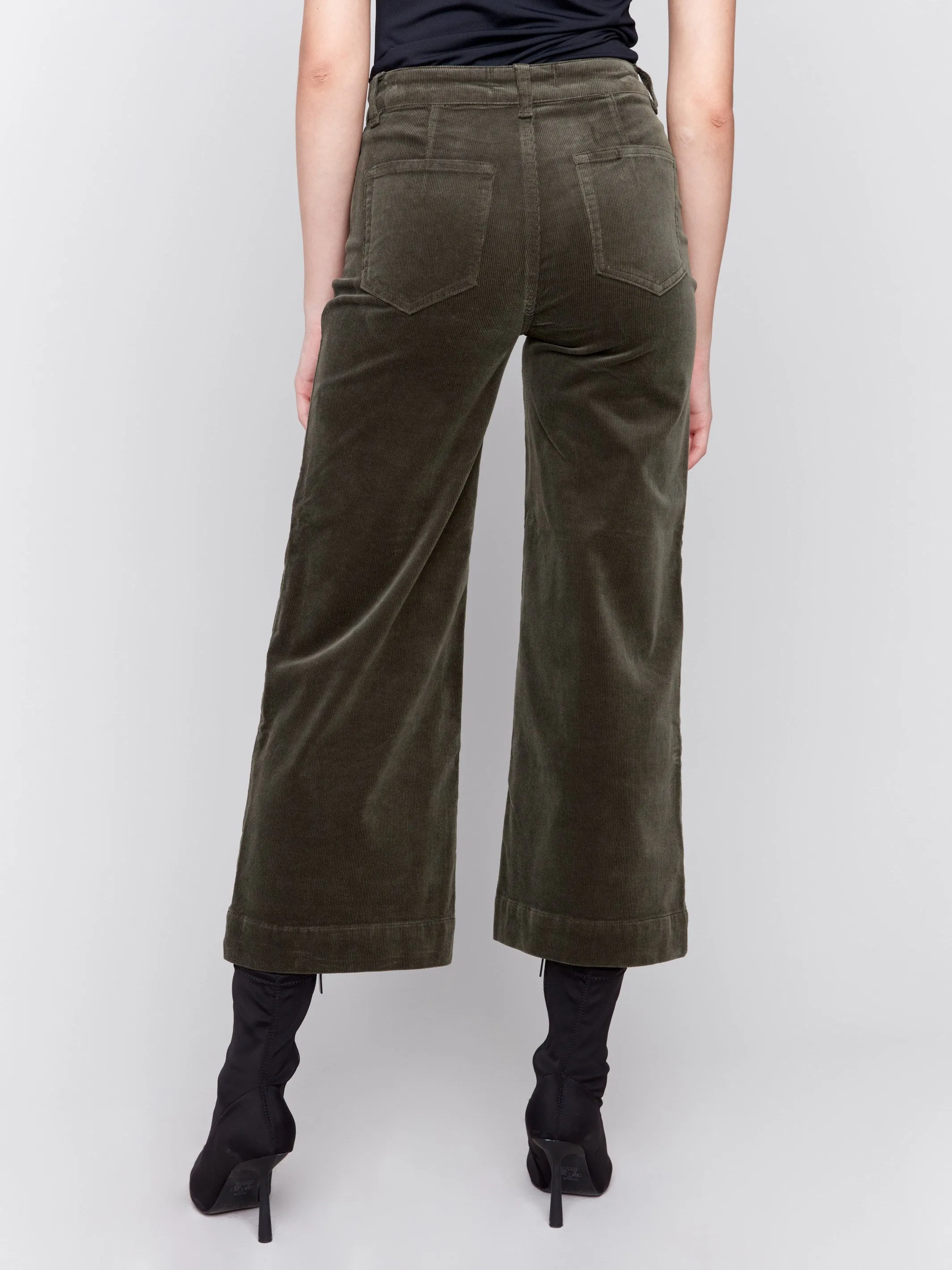 Patch Pocket Corduroy Flare Pants - Spruce sold by Charlie B product image thumbnail 4