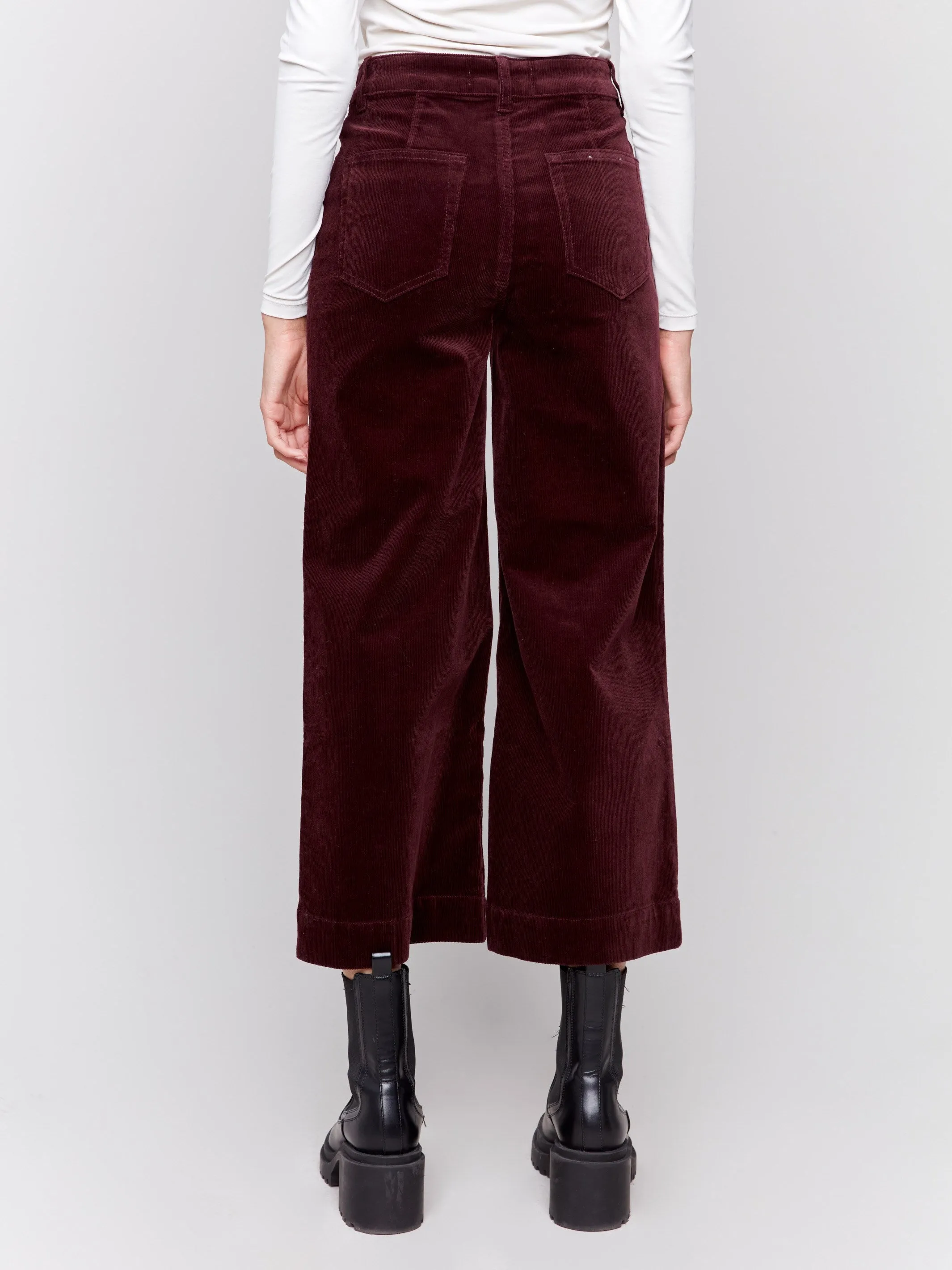 Patch Pocket Corduroy Flare Pants - Plum sold by Charlie B product image thumbnail 4