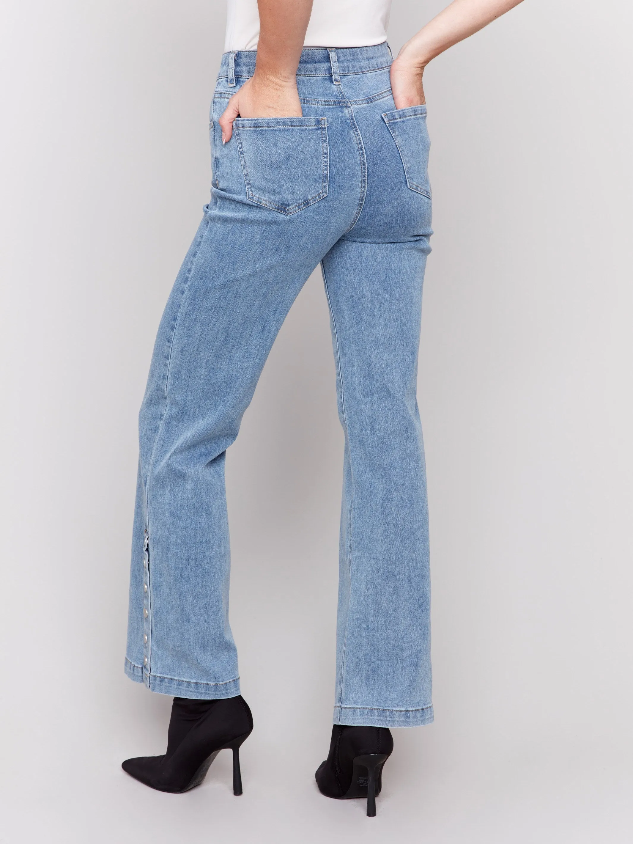 Flare Jeans with Side Buttons - Light Blue sold by Charlie B product image thumbnail 4