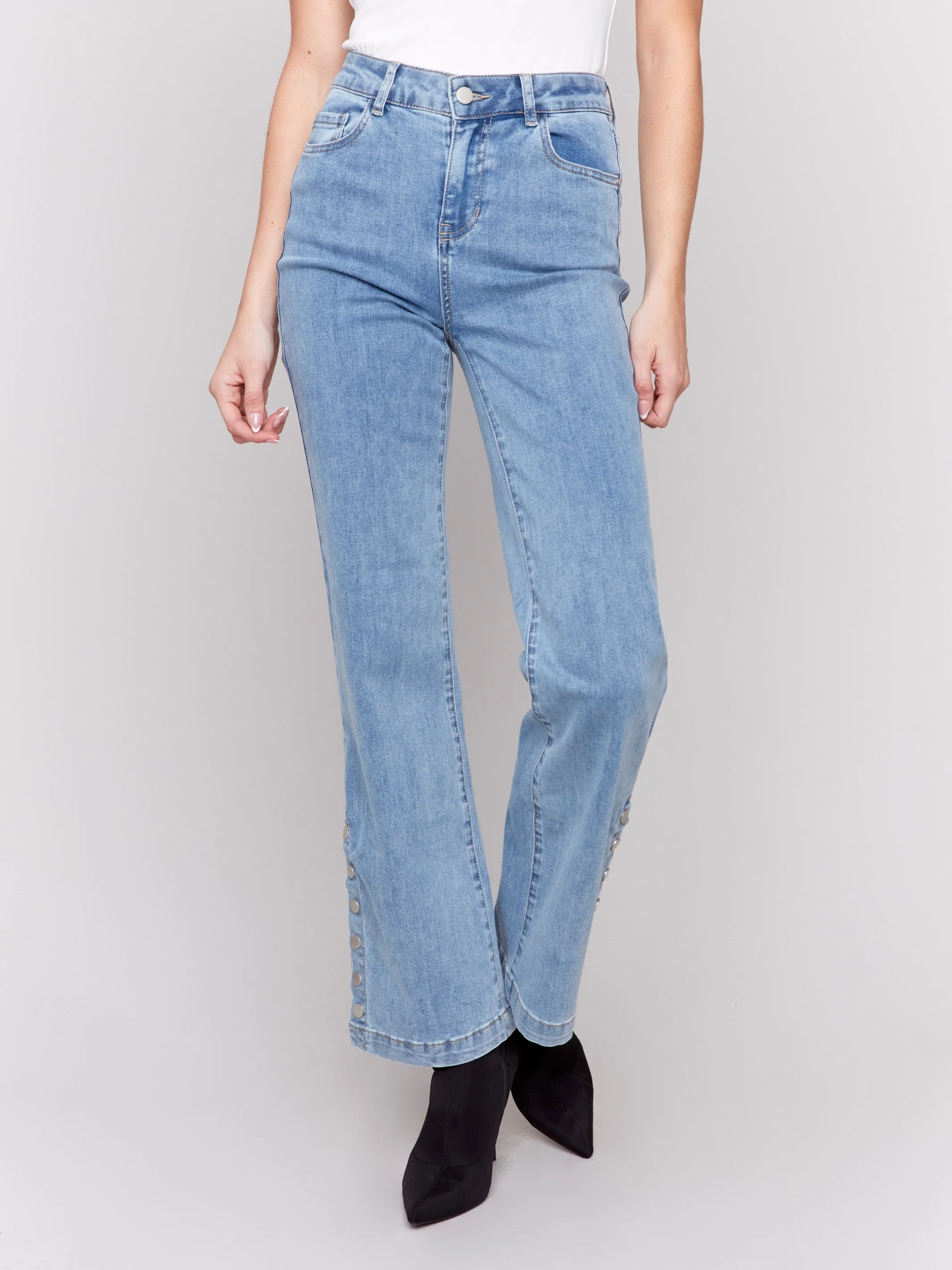 Flare Jeans with Side Buttons - Light Blue sold by Charlie B product image thumbnail 2