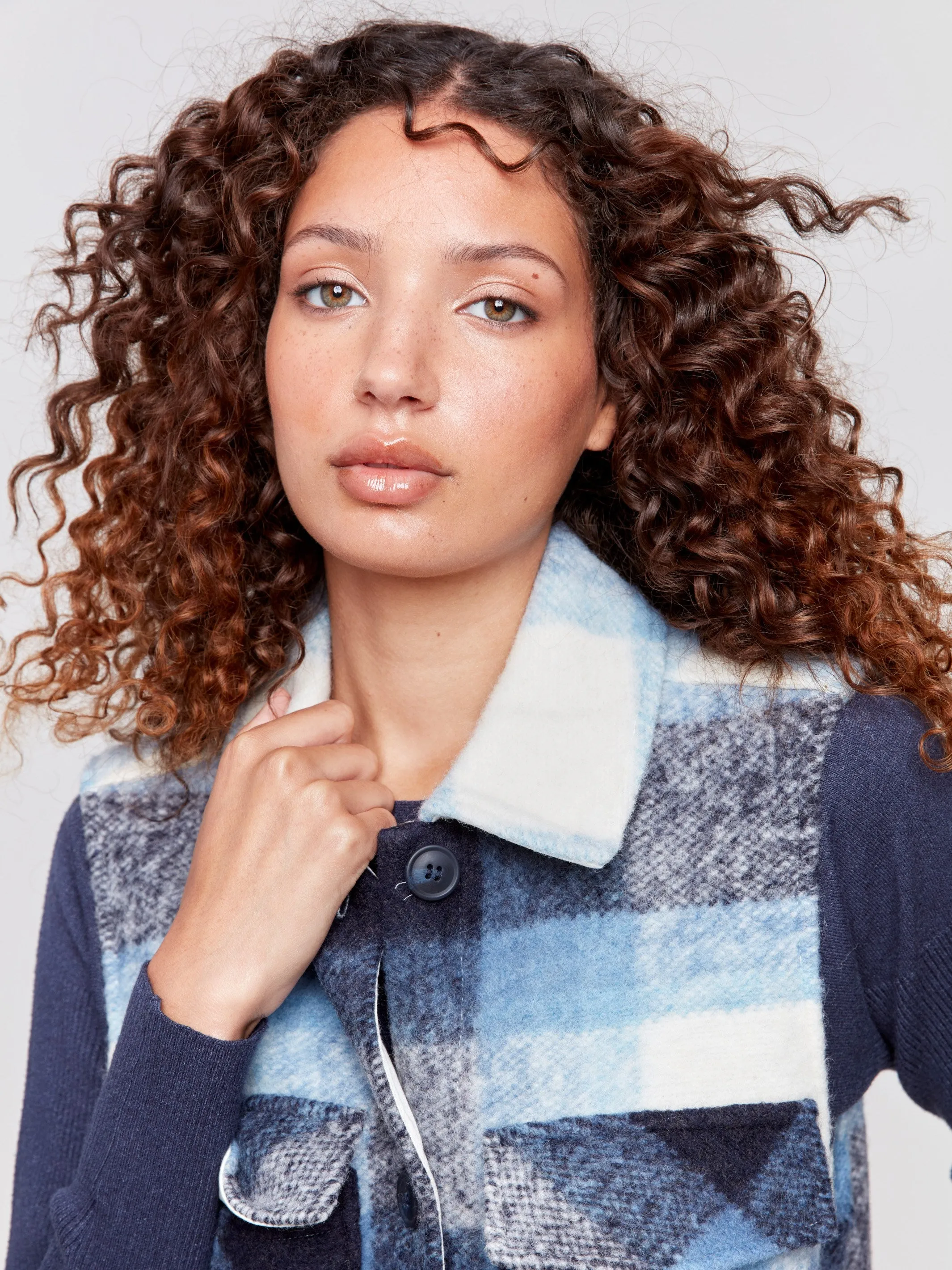 Long Boiled Wool Vest - Denim sold by Charlie B product image thumbnail 4