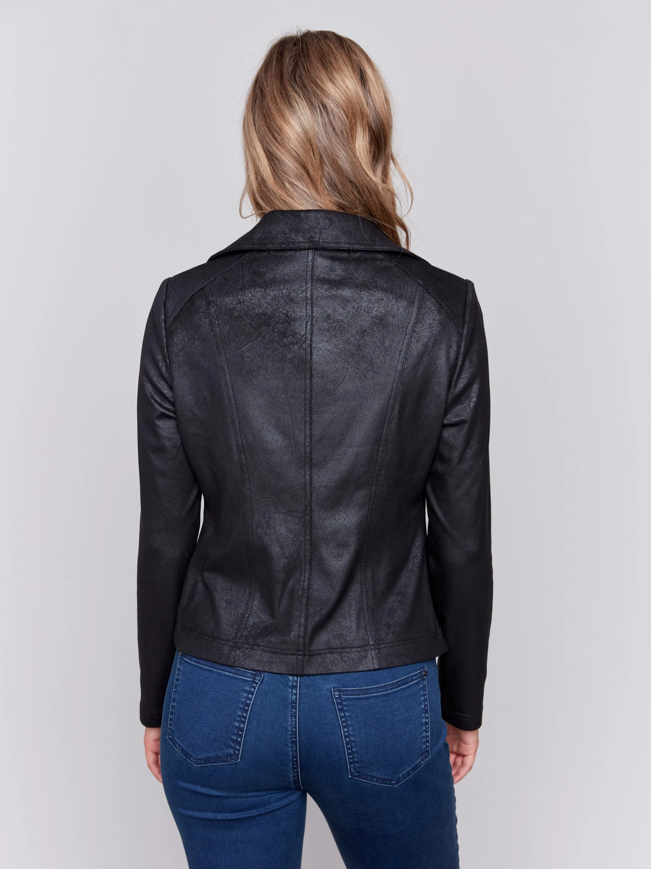 Vintage Faux Leather Perfecto Jacket - Black sold by Charlie B product image thumbnail 5