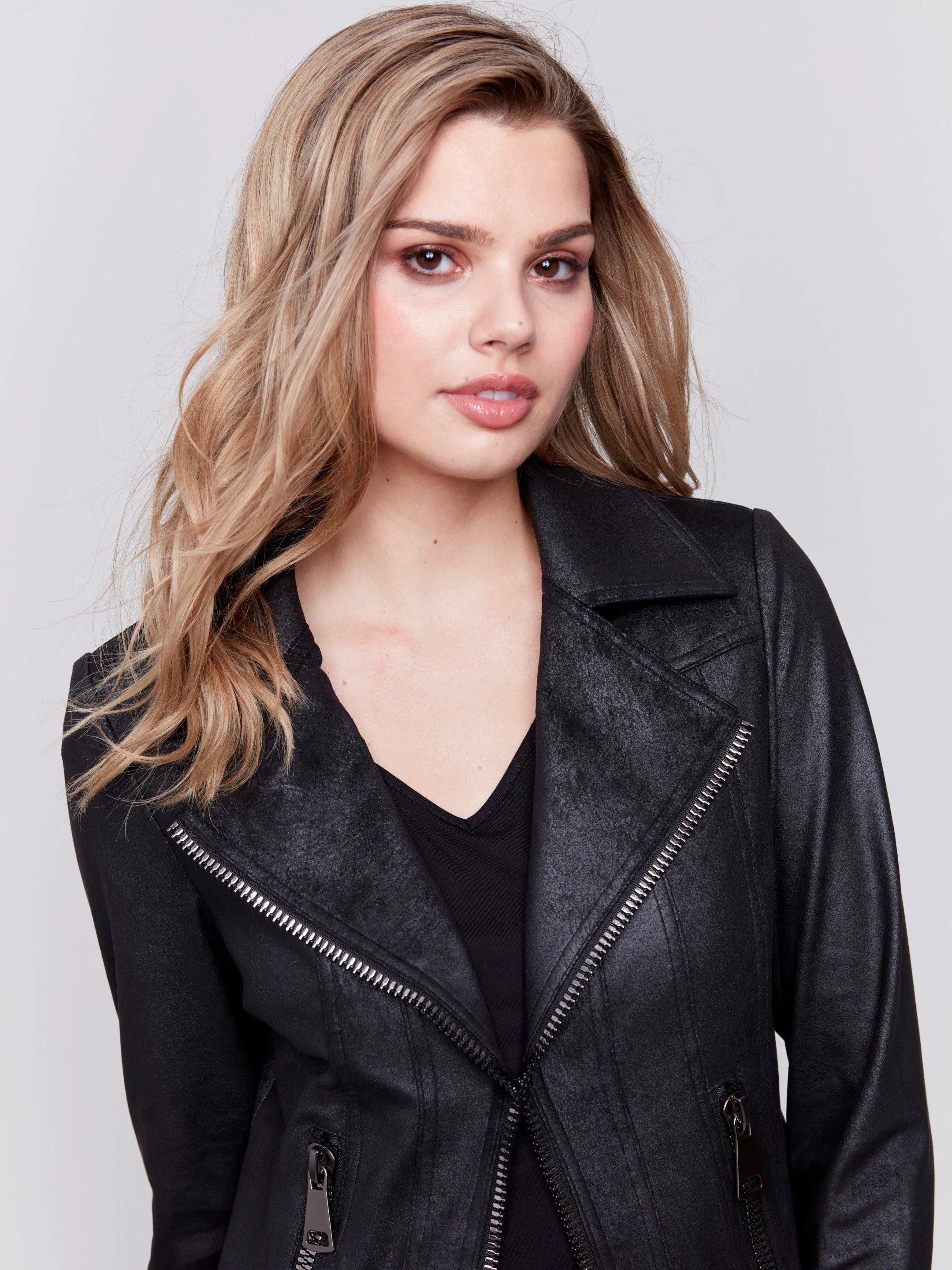 Vintage Faux Leather Perfecto Jacket - Black sold by Charlie B product image thumbnail 3