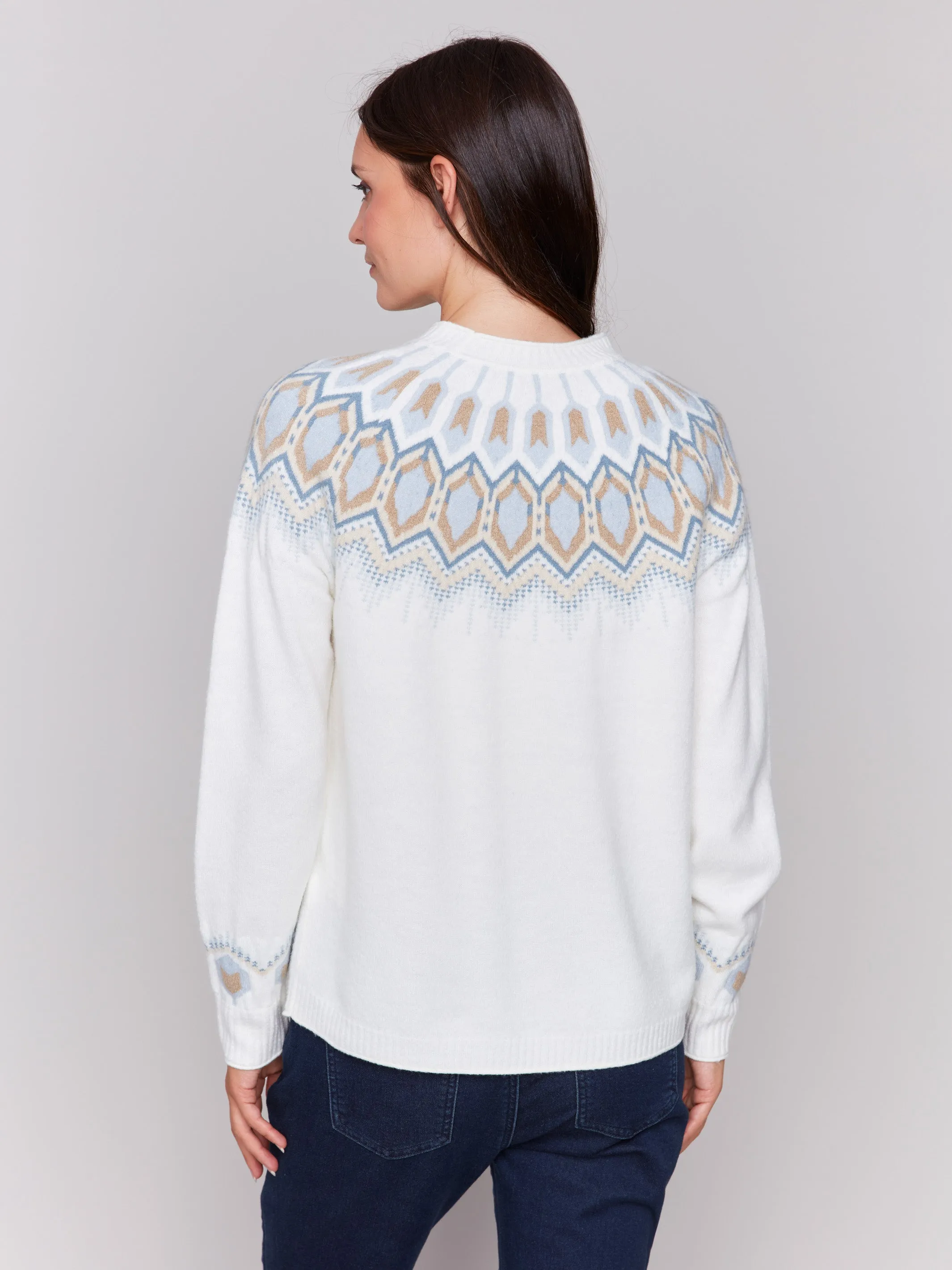 Jacquard Knit Ski Sweater - Cream sold by Charlie B product image thumbnail 5