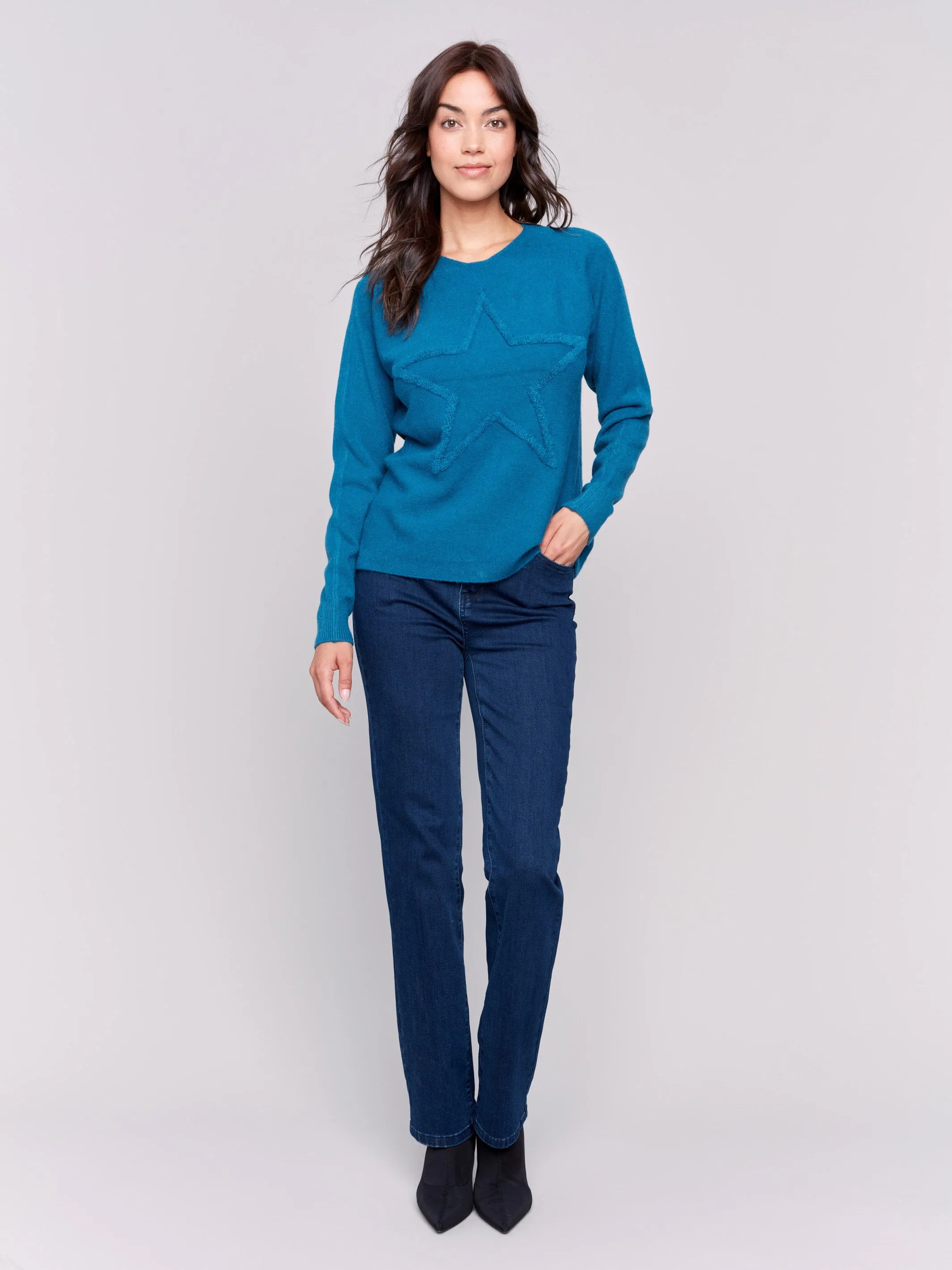 Sweater with Fringed Embroidery - Peacock sold by Charlie B product image thumbnail 2