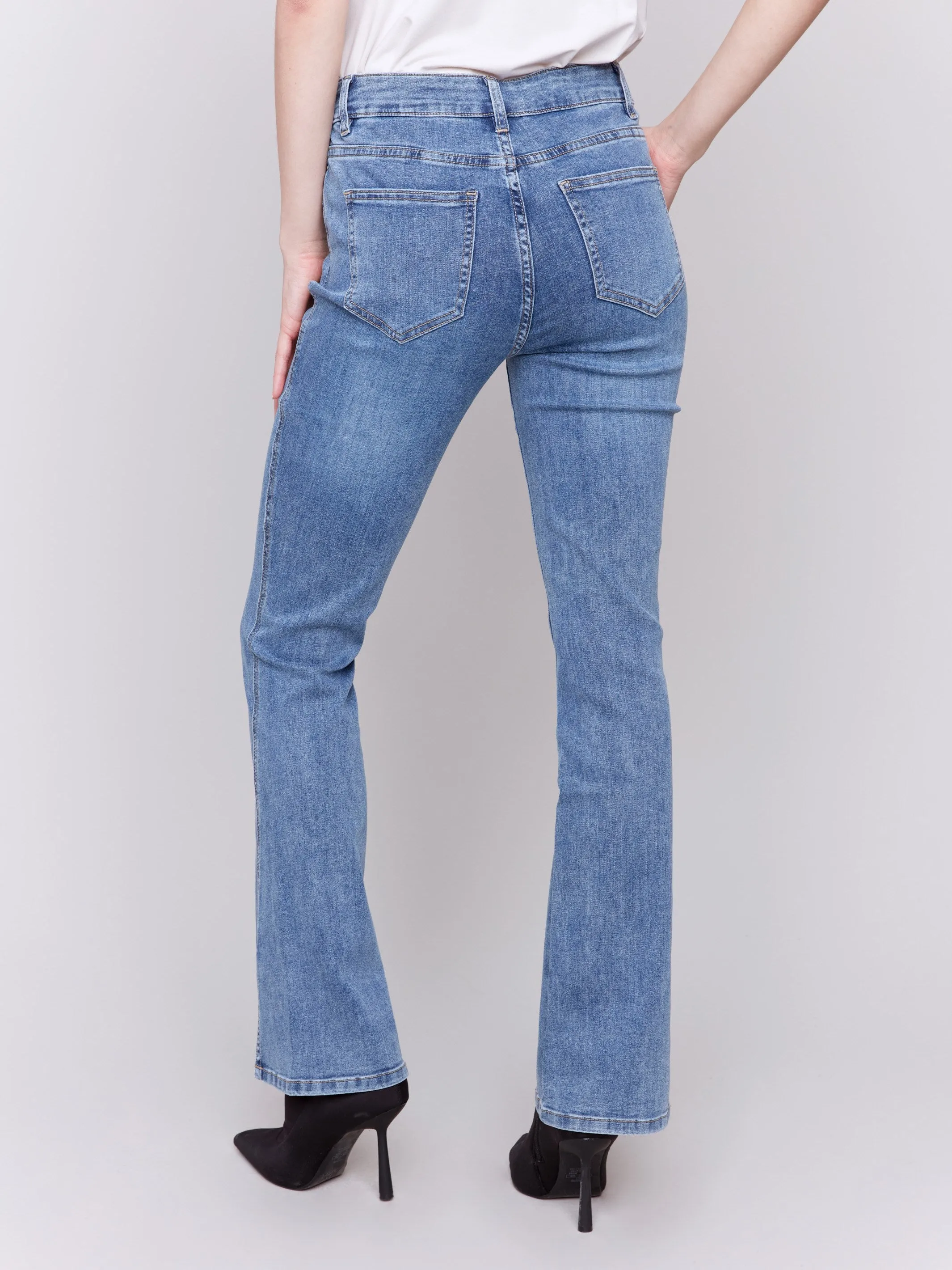 Bootcut Jeans With Front Slits - Medium Blue sold by Charlie B product image thumbnail 4