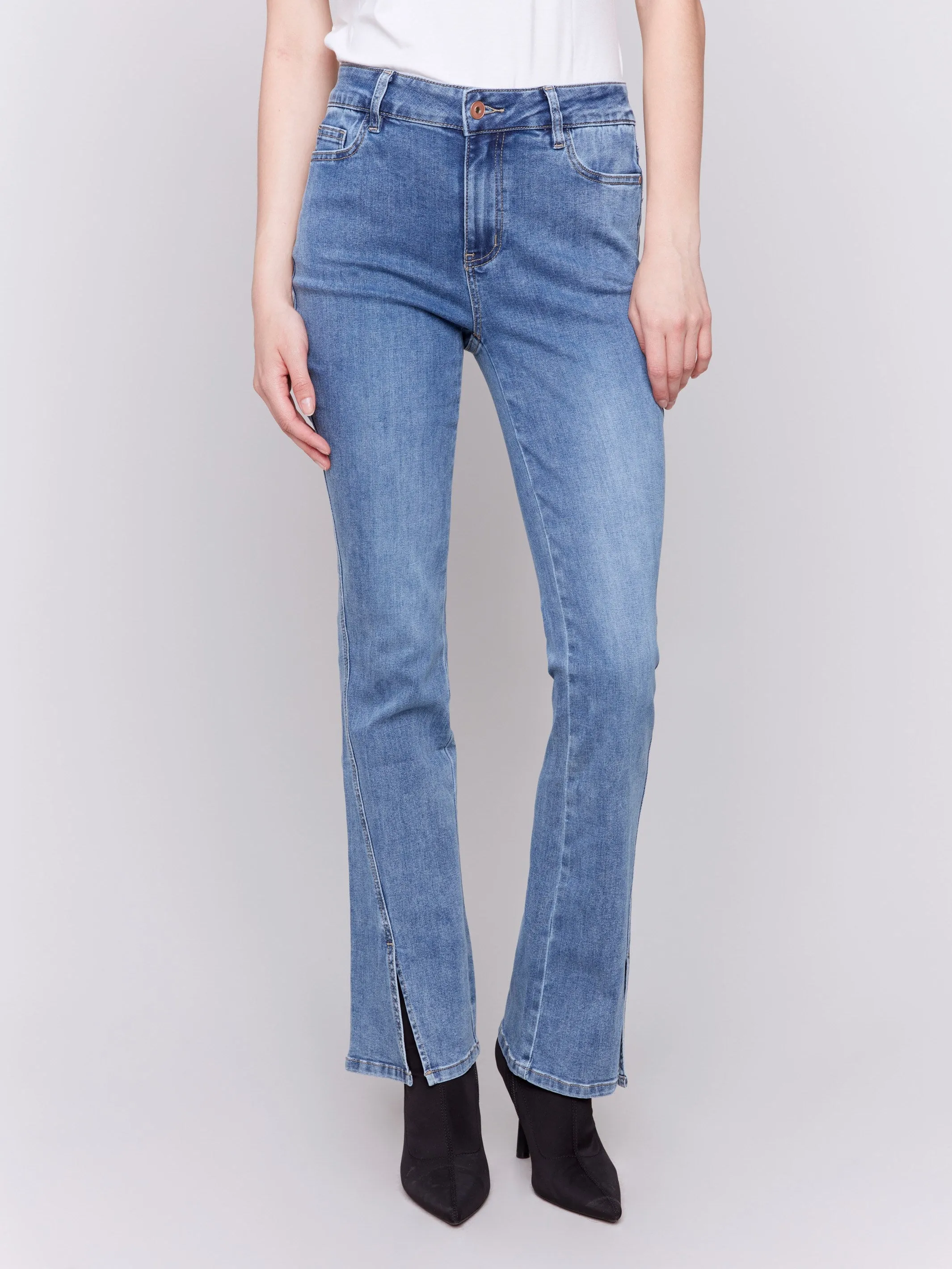 Bootcut Jeans With Front Slits - Medium Blue sold by Charlie B product image thumbnail 5