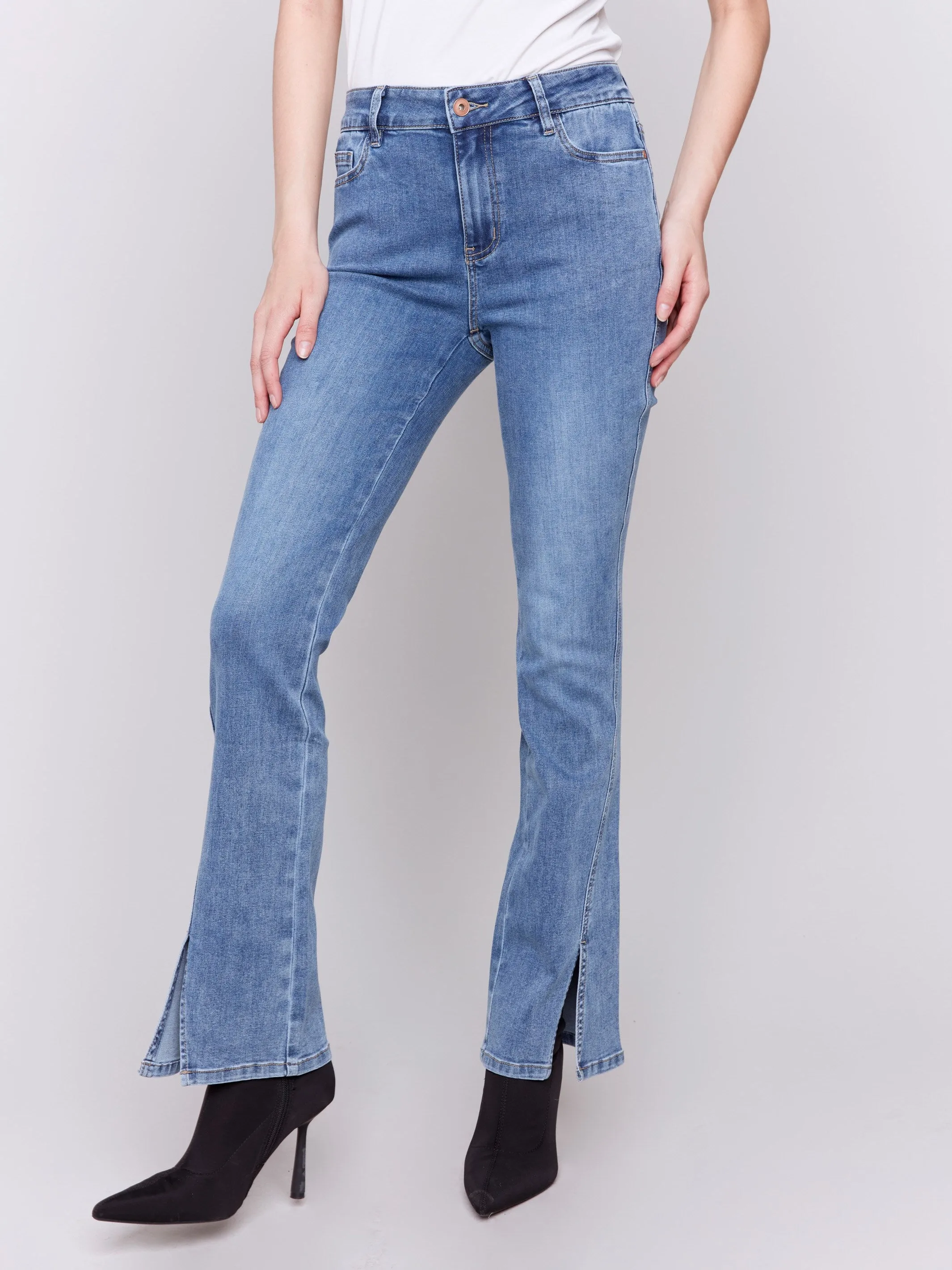 Bootcut Jeans With Front Slits - Medium Blue sold by Charlie B product image thumbnail 2