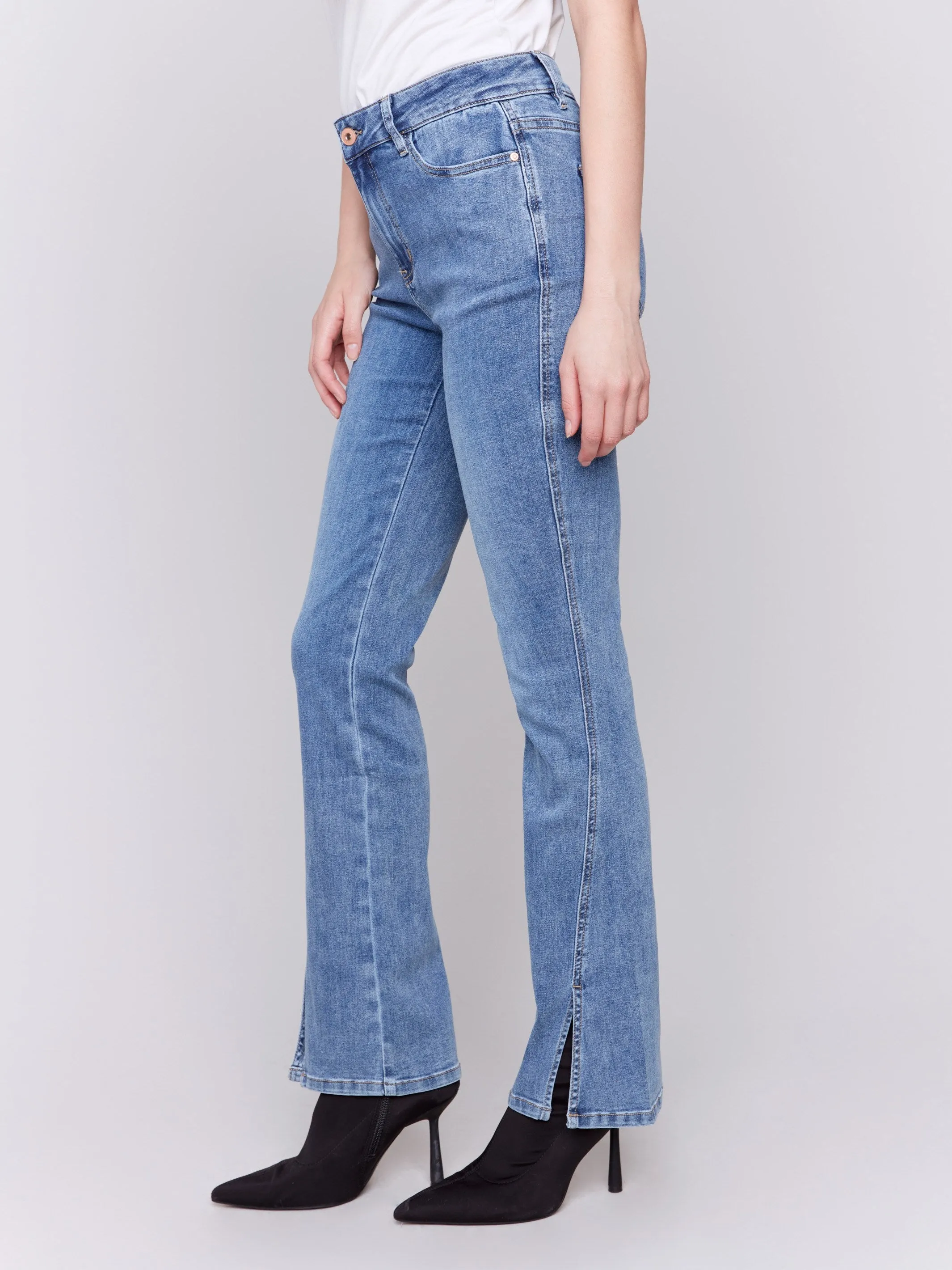 Bootcut Jeans With Front Slits - Medium Blue sold by Charlie B product image thumbnail 3