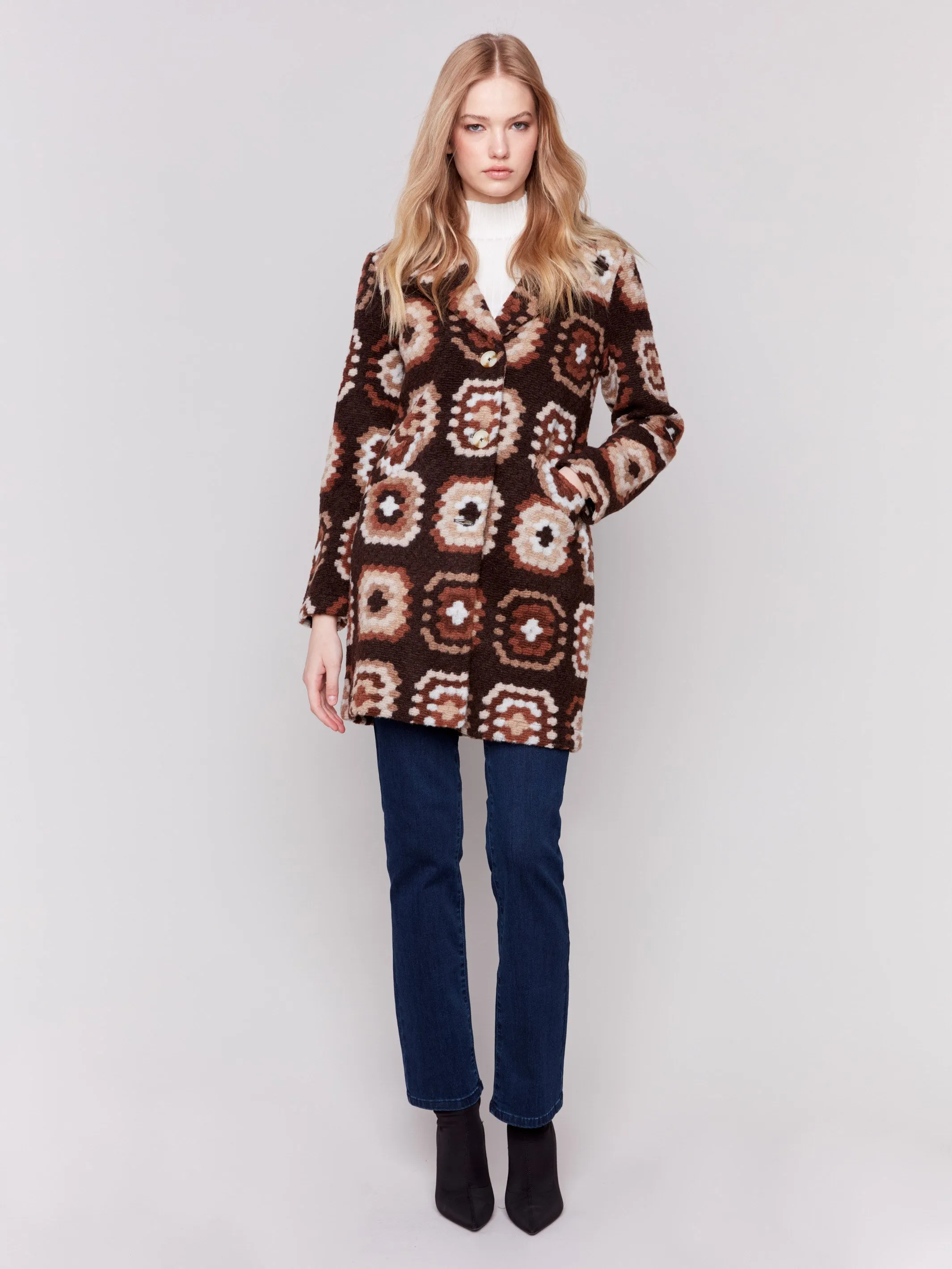 Crochet Coat - Chocolate sold by Charlie B product image thumbnail 2