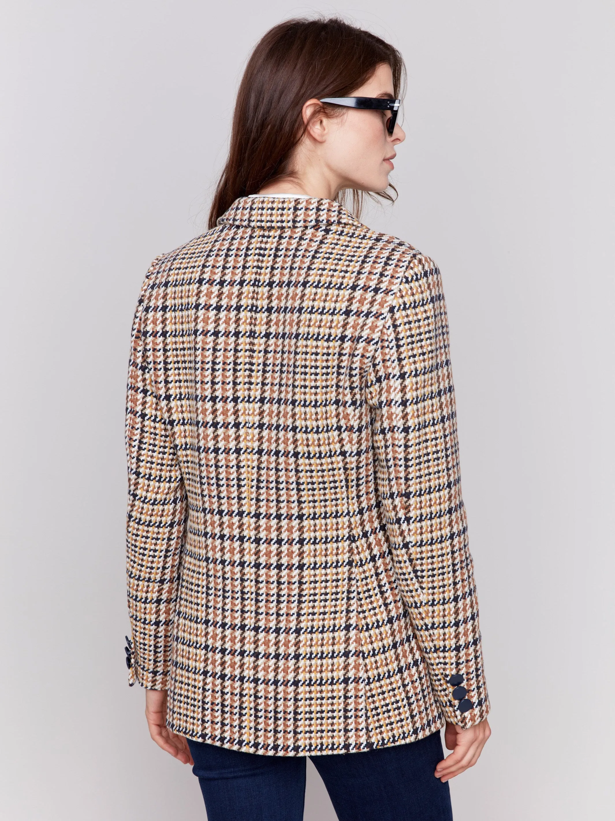 Tailored Plaid Blazer - Terracotta sold by Charlie B product image thumbnail 5