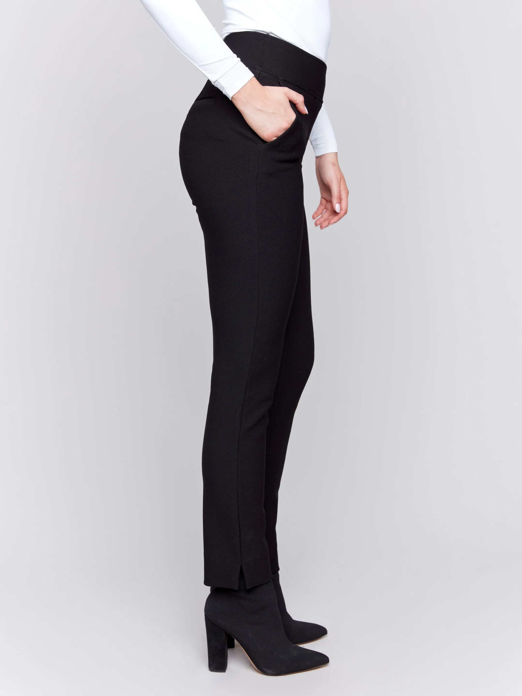 Crepe Slim Fit Dress Pants - Black sold by Charlie B product image thumbnail 4