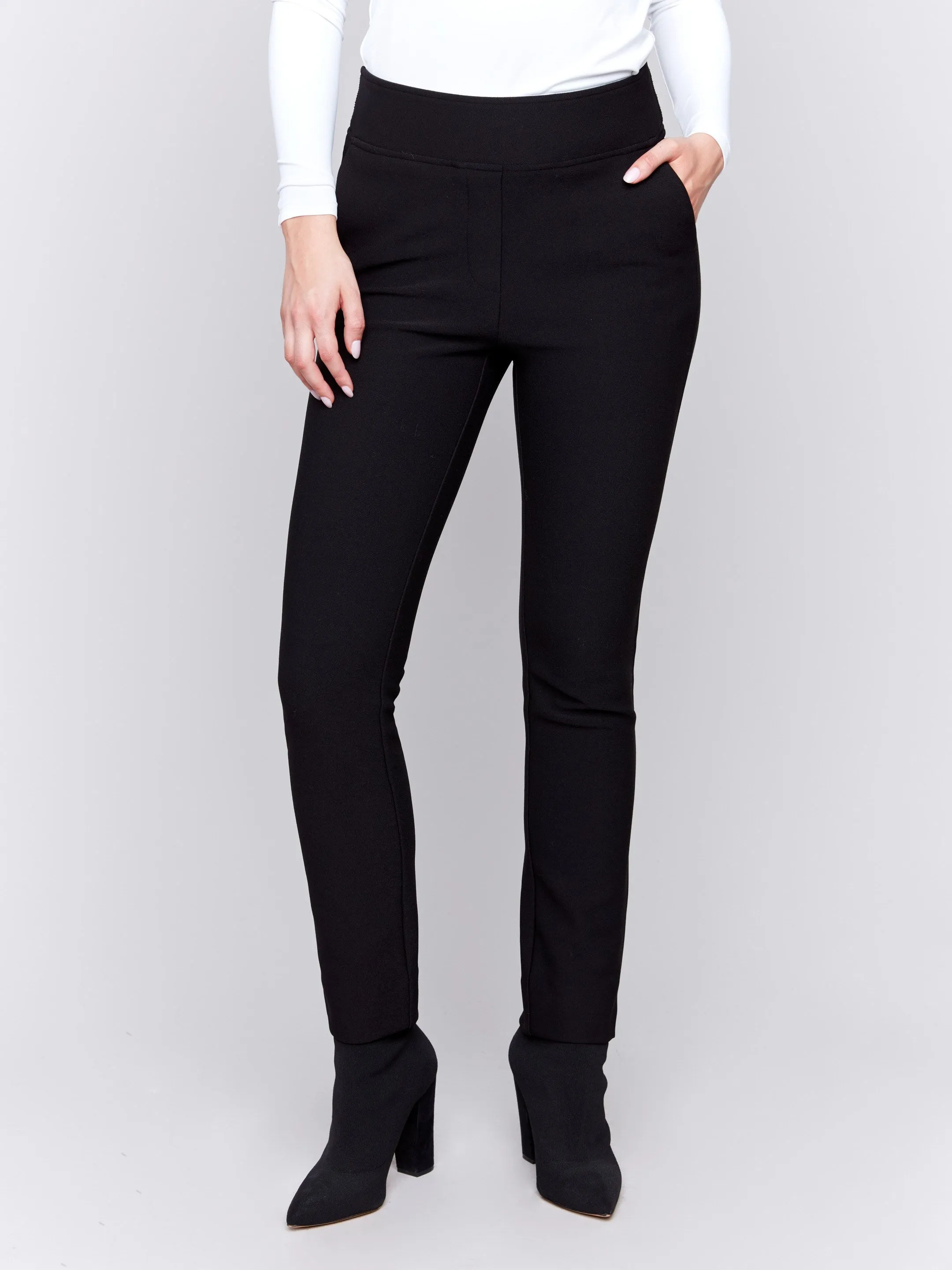 Crepe Slim Fit Dress Pants - Black sold by Charlie B product image thumbnail 2