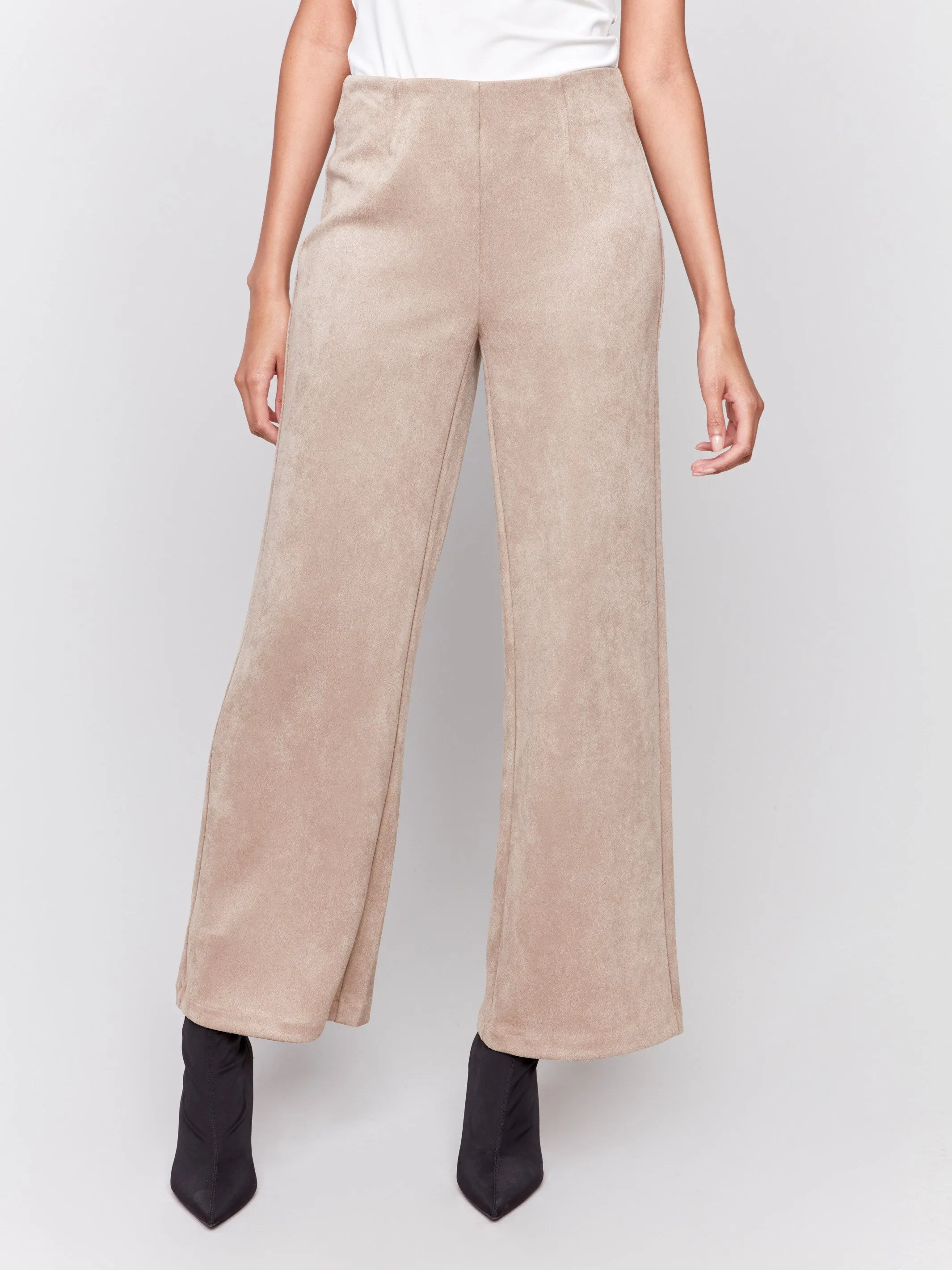 Pull-On Faux Suede Flare Pants - Natural sold by Charlie B product image thumbnail 5