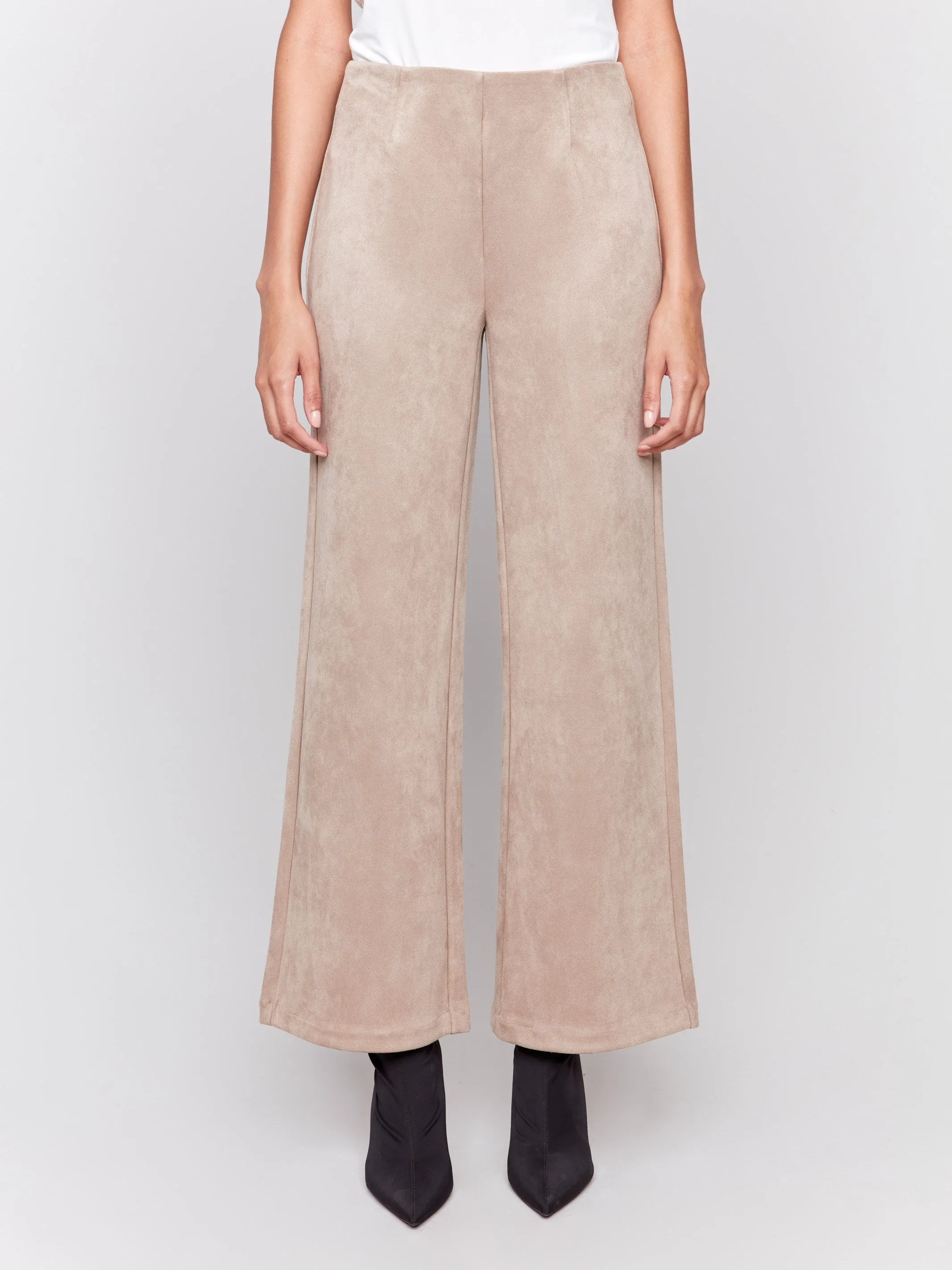Pull-On Faux Suede Flare Pants - Natural sold by Charlie B product image thumbnail 2