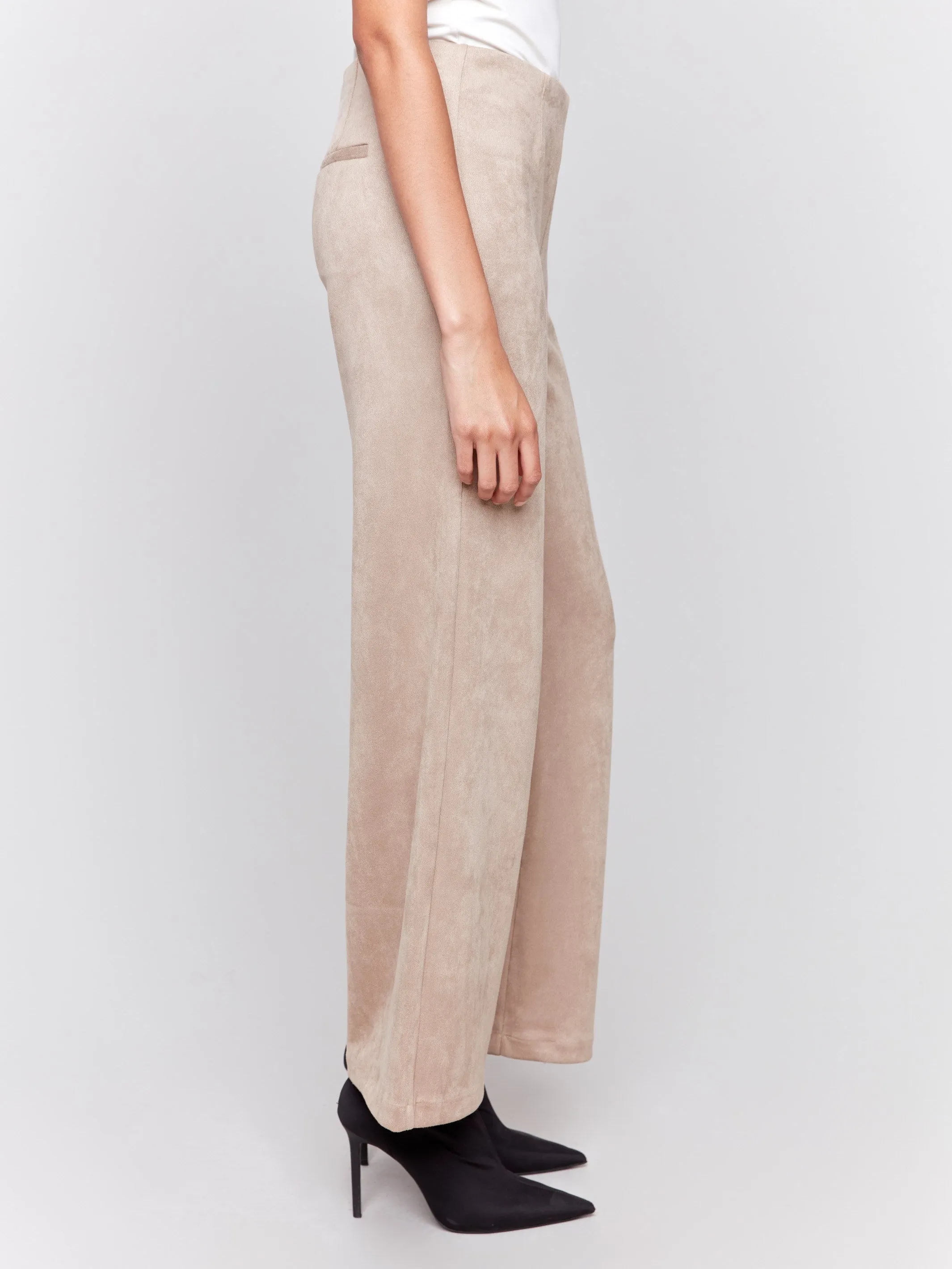 Pull-On Faux Suede Flare Pants - Natural sold by Charlie B product image thumbnail 4