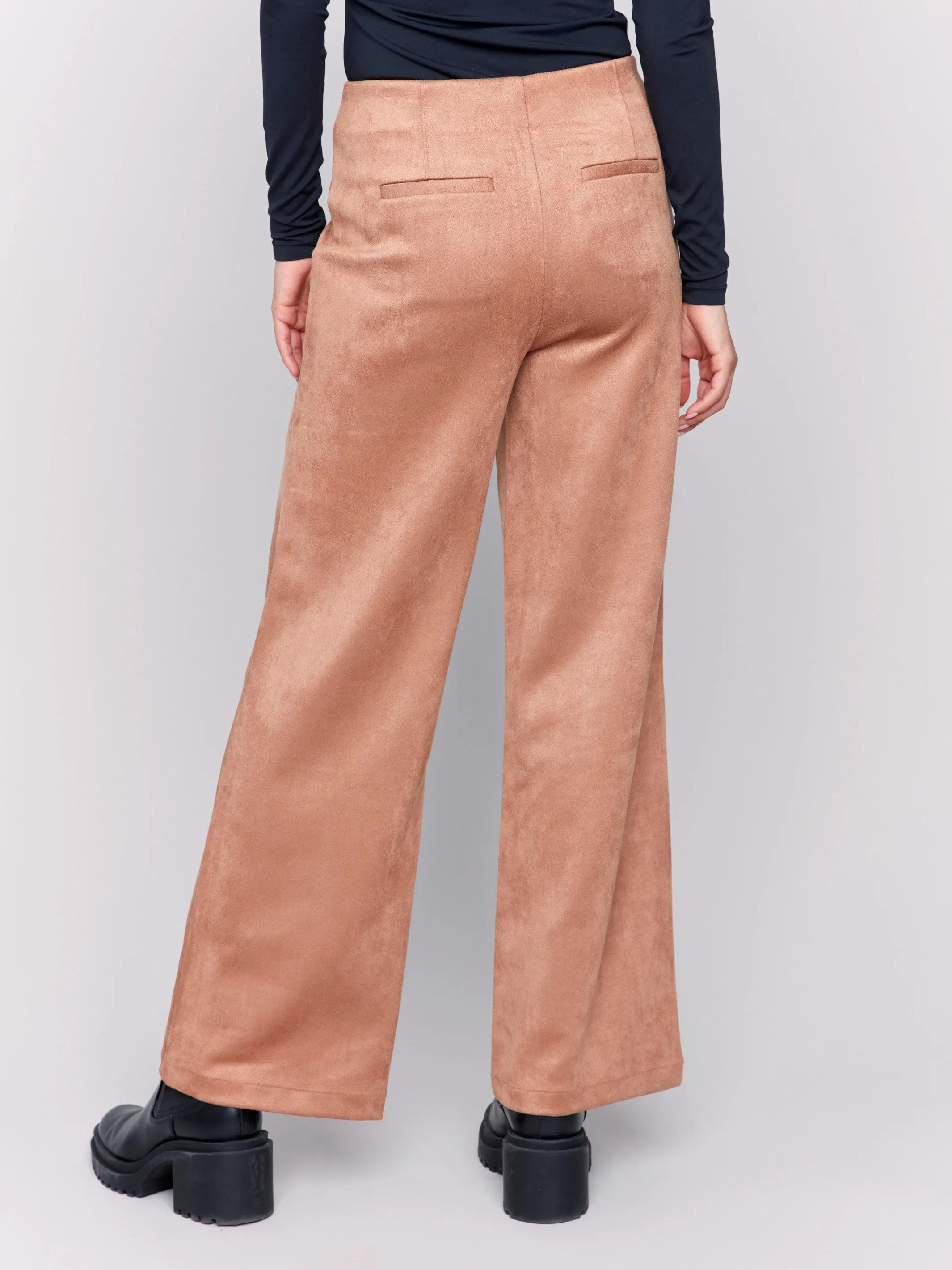 Pull-On Faux Suede Flare Pants - Truffle sold by Charlie B product image thumbnail 4