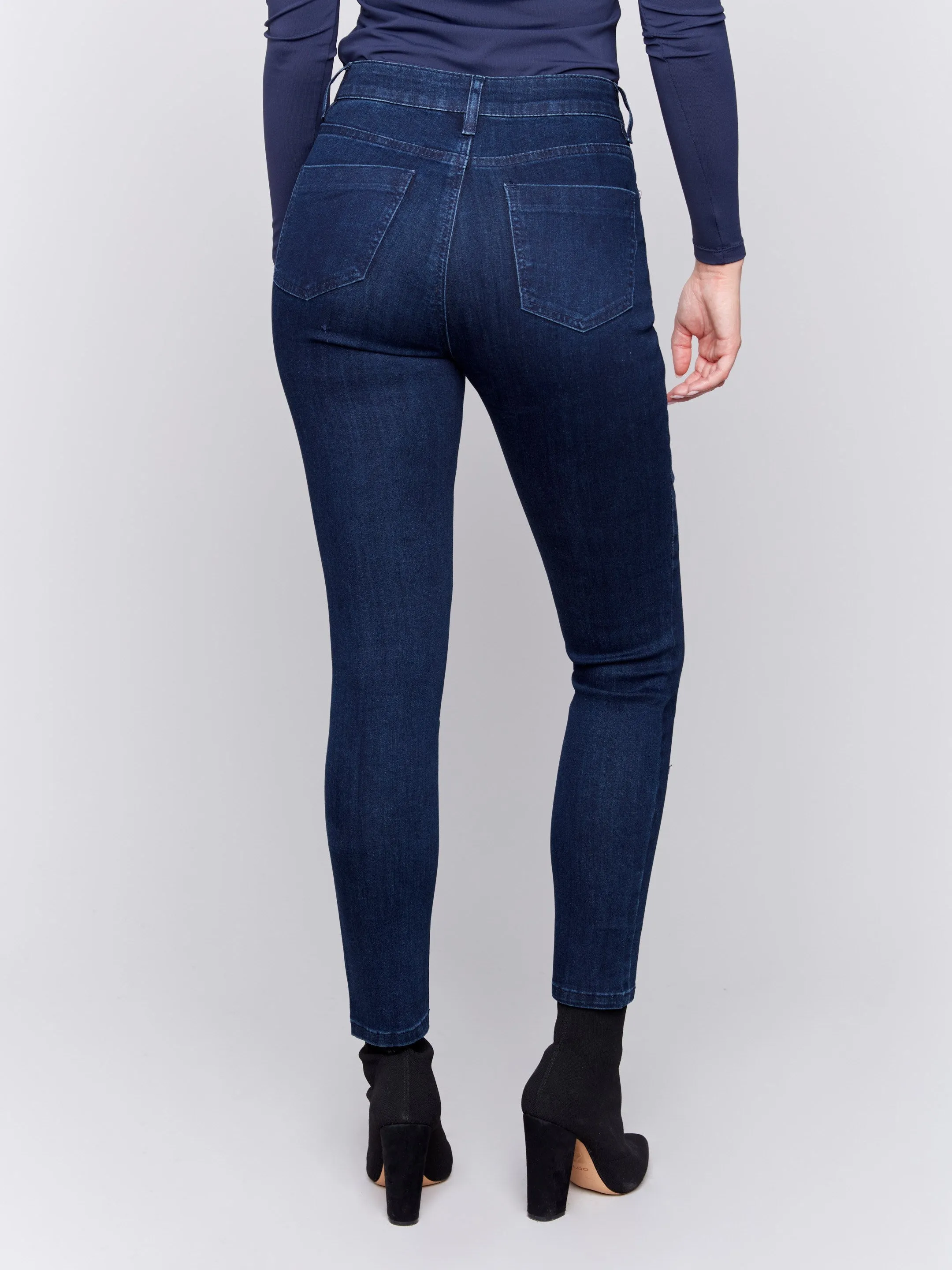 Skinny Jeans with Zipper Pocket Detail - Blue Black sold by Charlie B product image thumbnail 4